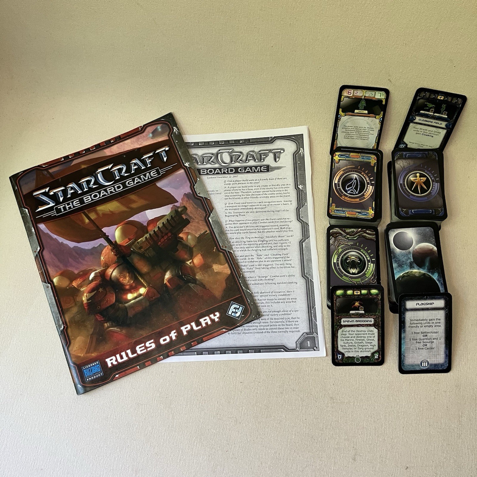 Fantasy Flight Games Starcraft The Board Game Lot Of Parts Only, No Figures