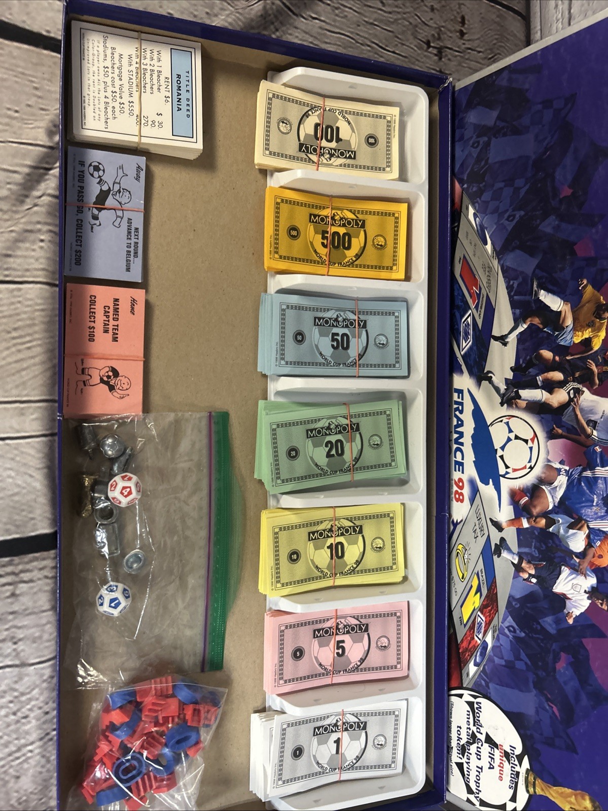 Monopoly World Cup France 98 Edition – Complete Pieces, No Instructions