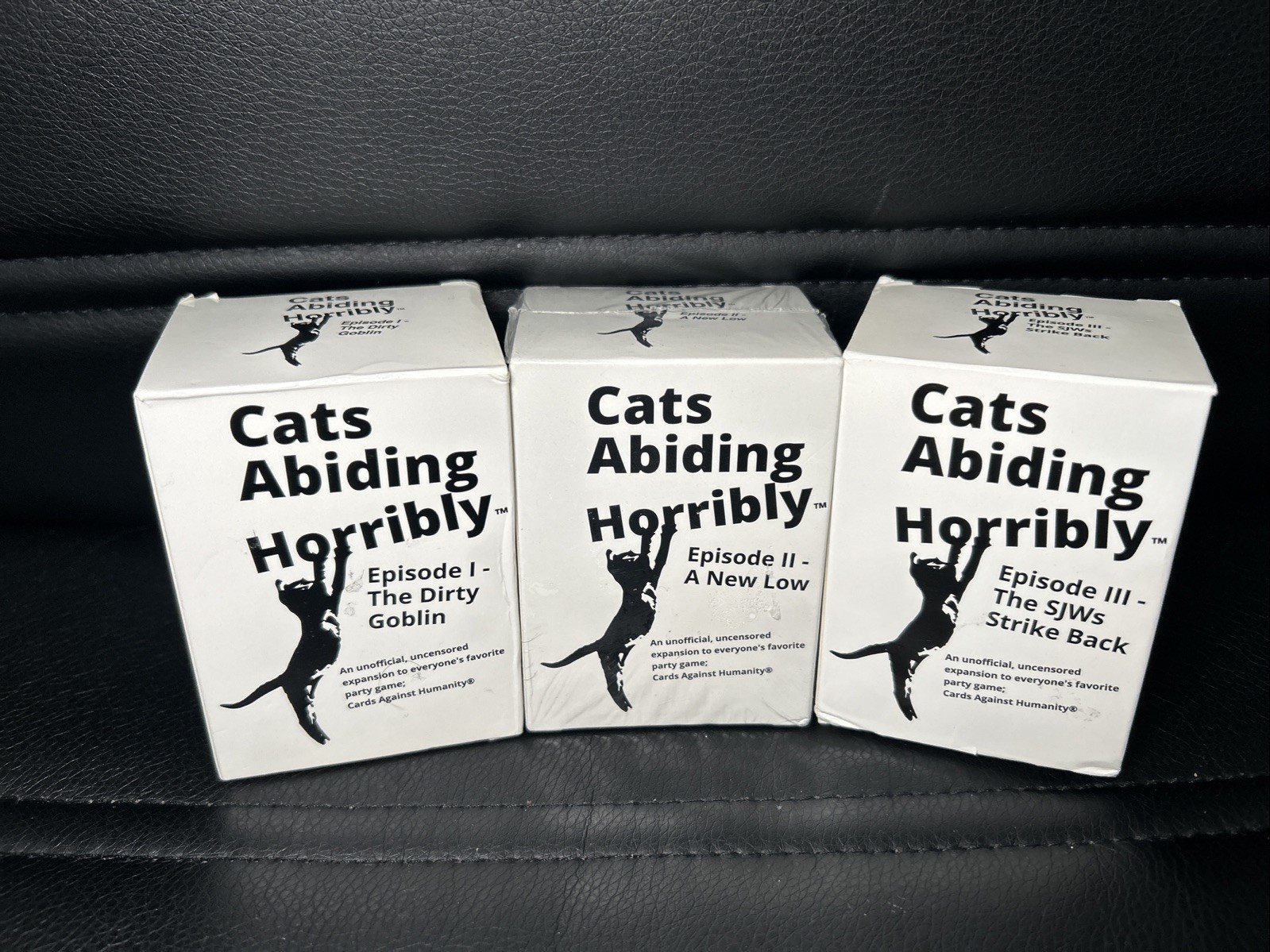 Cats Abiding Horribly Episodes 1 2 3 Expansion Packs to Cards Against Humanity