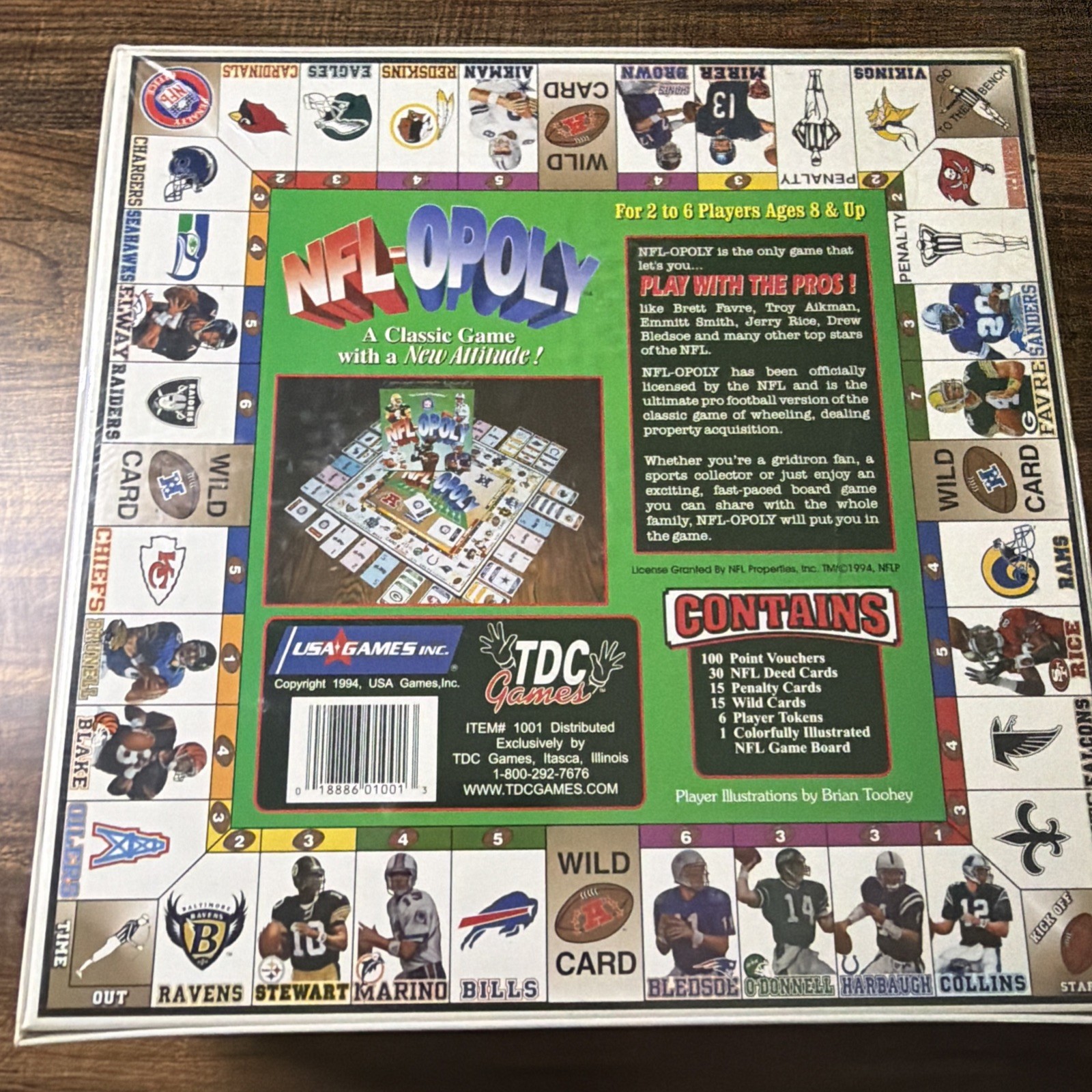 vintage NIB 1994 NFL-OPOLY BOARD GAME Football SEALED officially licensed NEW
