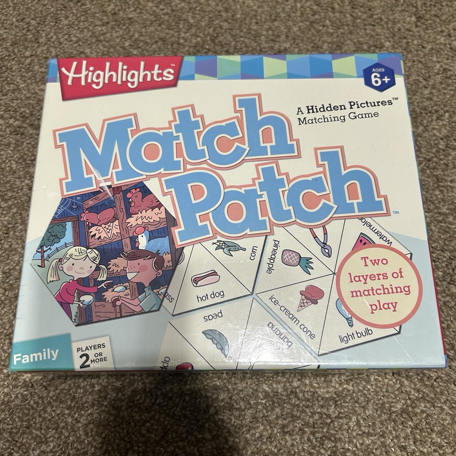 NEW SEALED Kids Matching Board Game Highlights Match Patch Kids Game Age 6+
