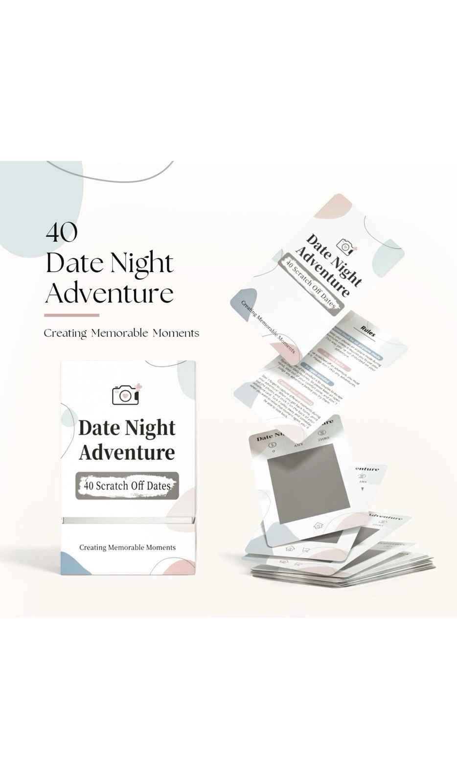 Date Night Adventure – 40 Scratch Off Dates Couples Dating Card Game NEW