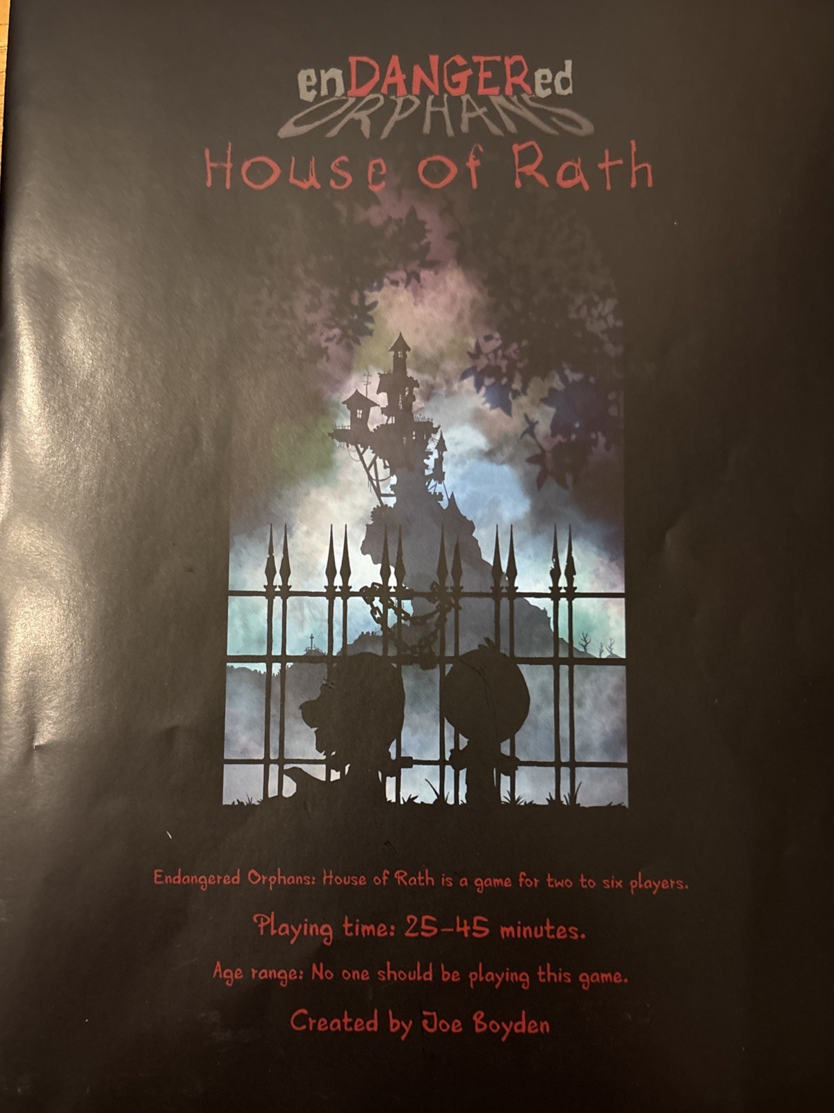 Endangered Orphans: House Of Rath Game Joe Boyden , Age 14+ VGC READ