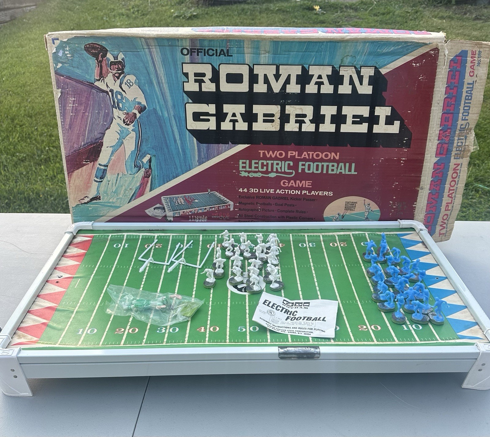 1970 Gotham Roman Gabriel RARE Electronic Football W/ Box LA Rams NFL Pics READ