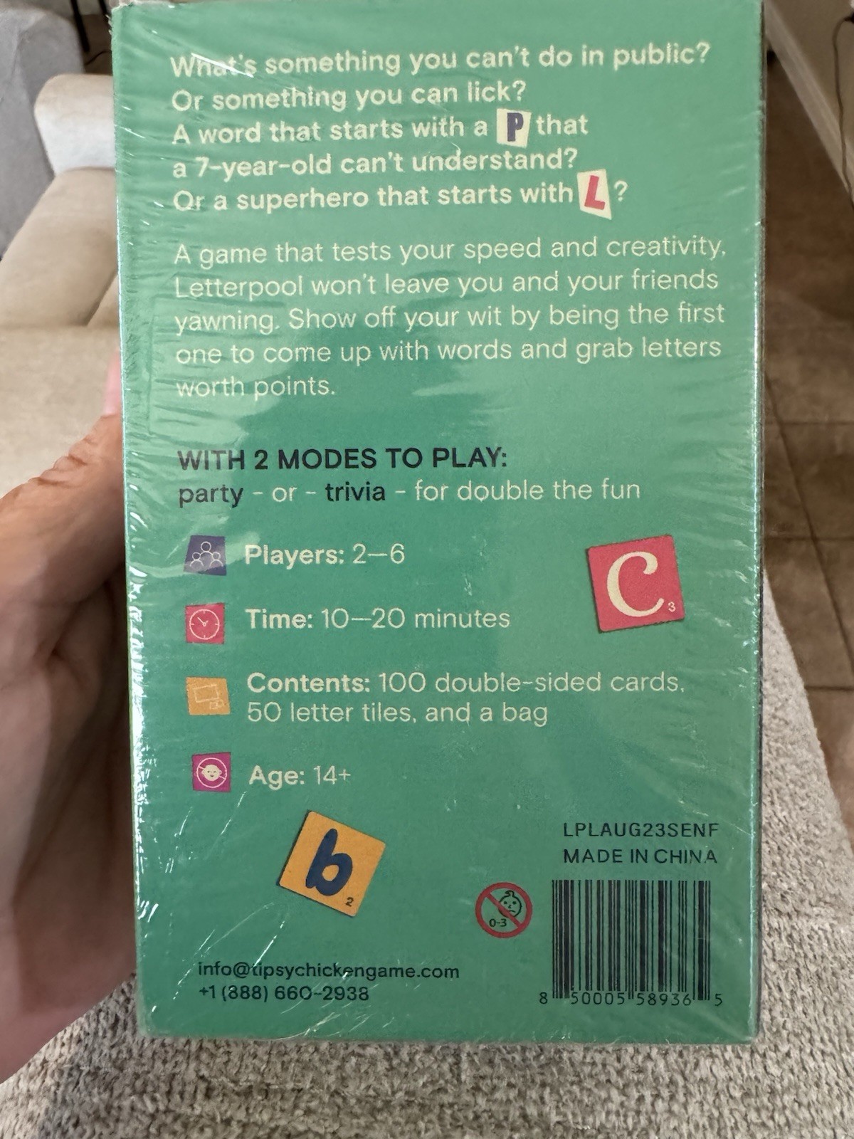 Letterpool: 2-6 Players Word Games for Adults, Family, Teens NEW Party Game