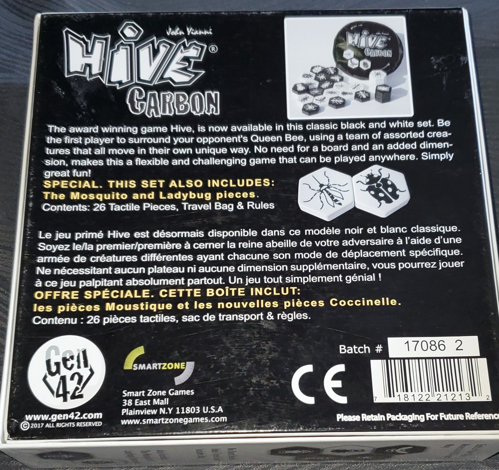 Hive Carbon Tile Laying Board Game Smart Zone Games 2017 – Complete