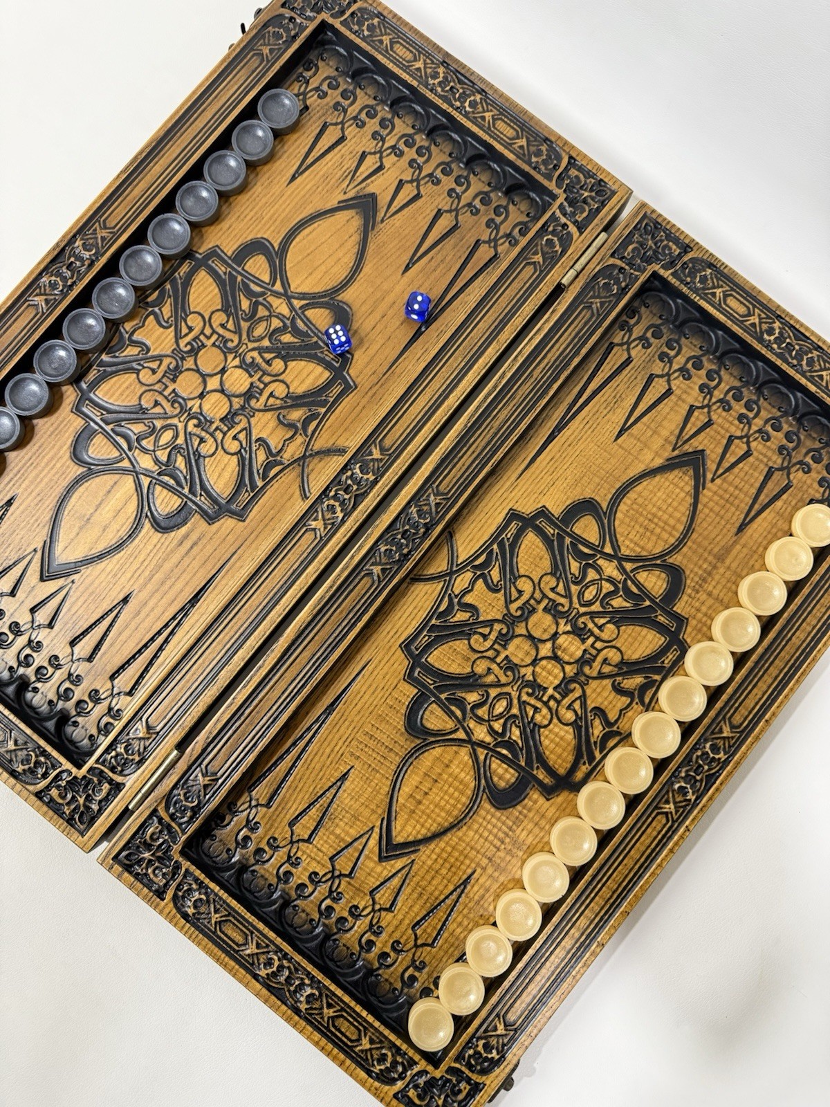 Handmade Spider Wooden Backgammon Set