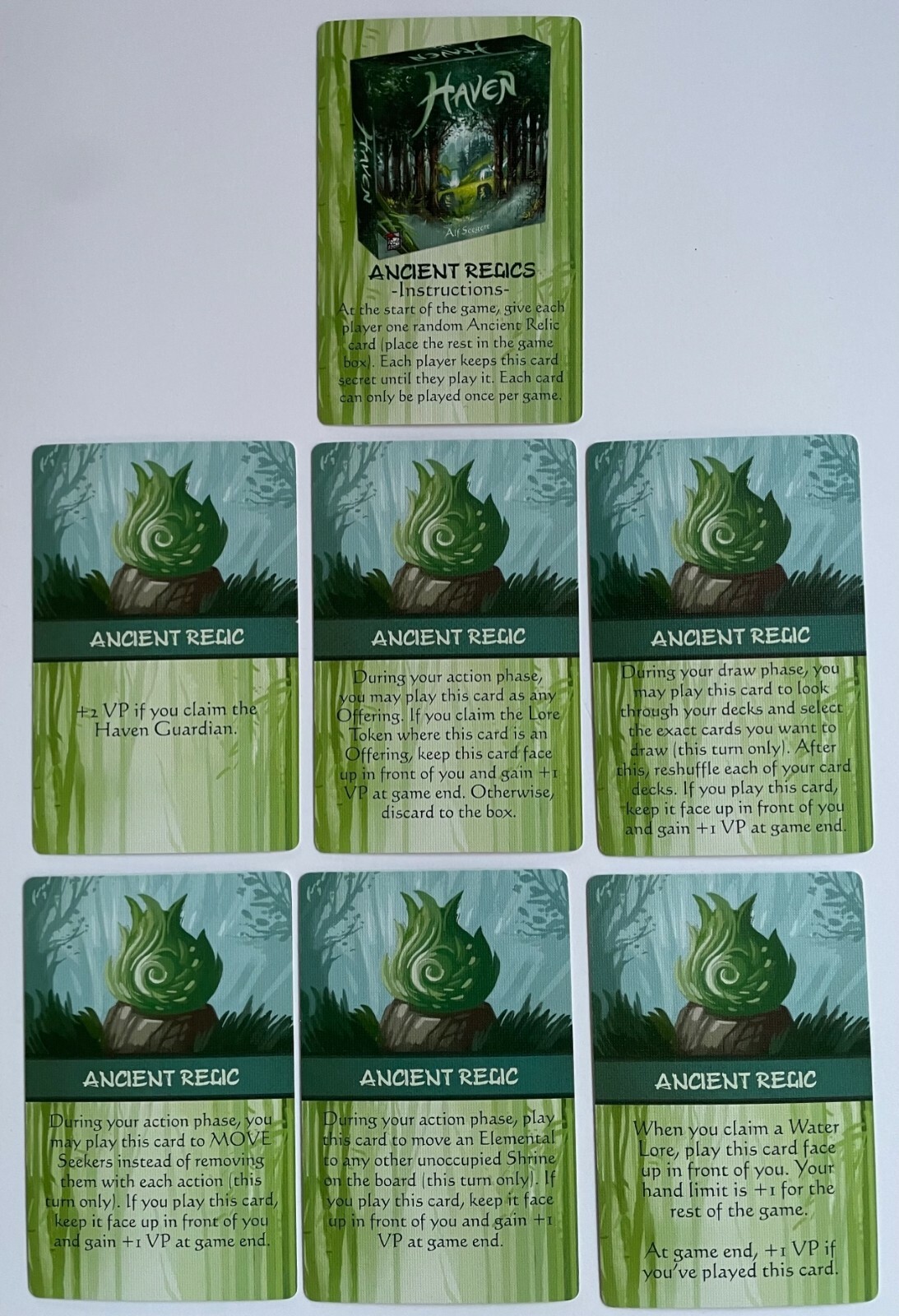 HAVEN Ancient Relics Promo Cards for Red Raven Games NEW