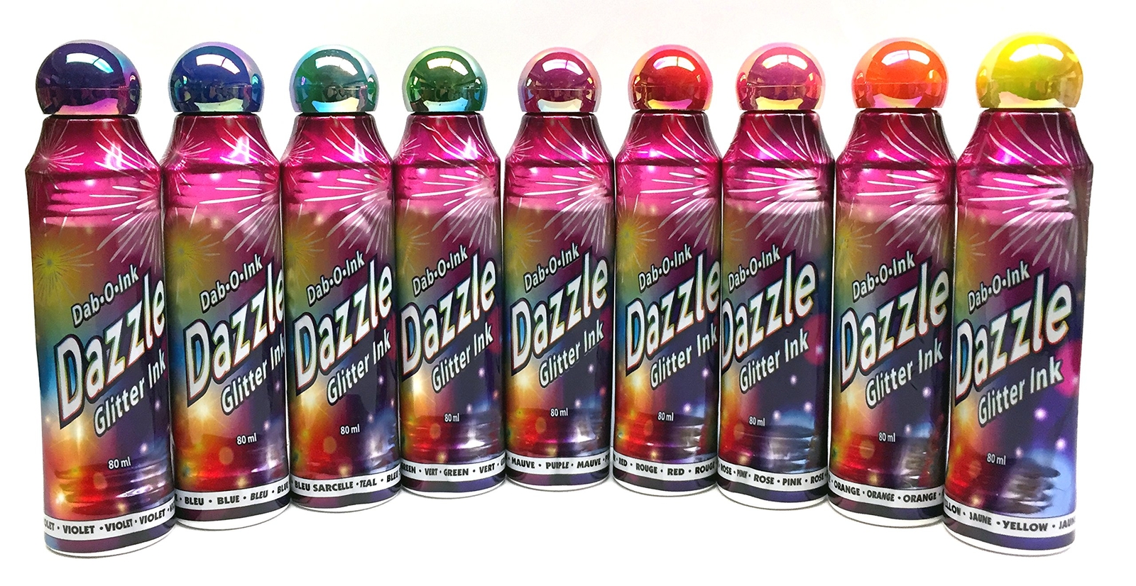 Dazzle Glitter Bingo Dauber/Dabber Ink 12-Pack – Mixed Colors