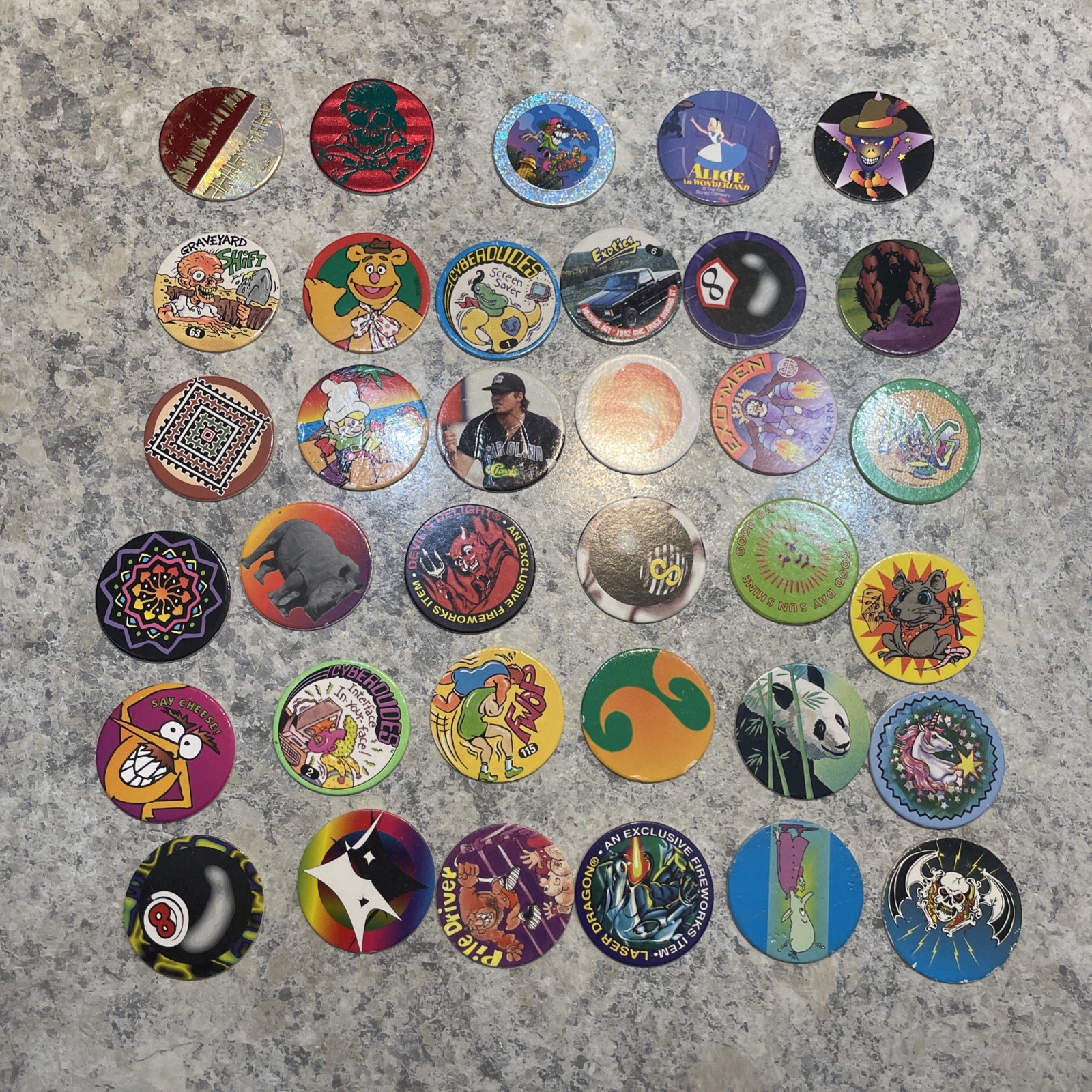 POGs Milk Caps Vintage Variety 1990s Miscellaneous Lot 35 paper