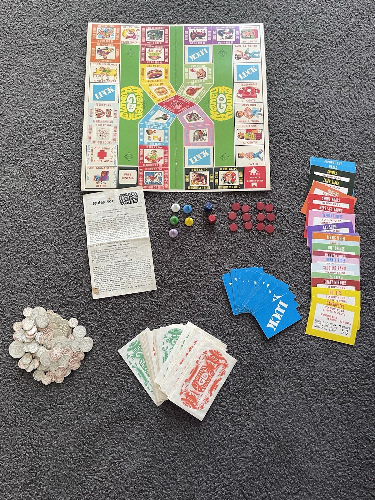 Vintage Money Go Round Board Game Complete Holdson New Zealand RARE