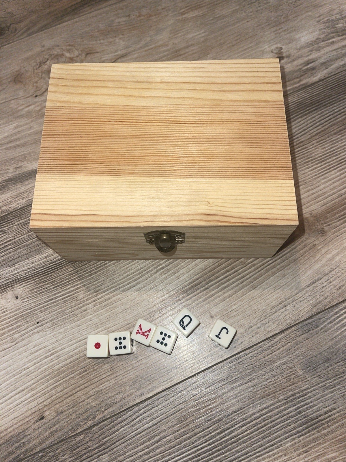 Liar’s Dice The Classic Bar Adult Game 6 Dice Handmade Wooden Box Bluffing