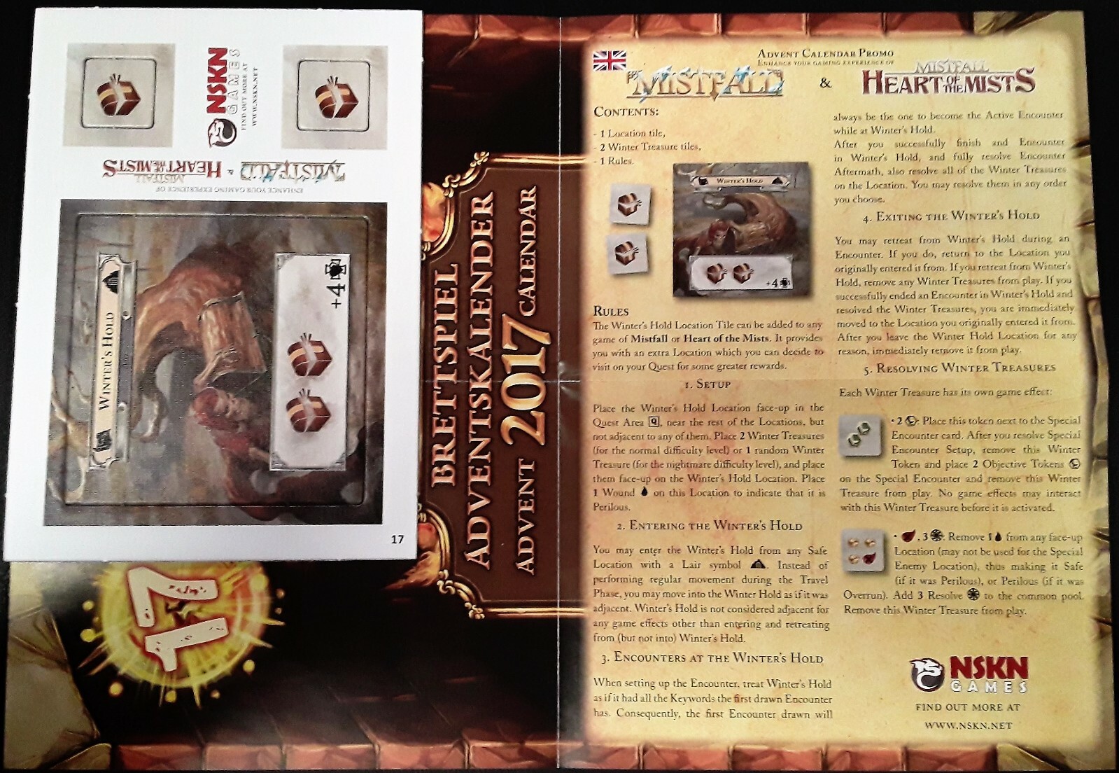 2017 ADVENT Calendar Promo 17 MISTFALL WINTER’S HOLD Brettspiel Game