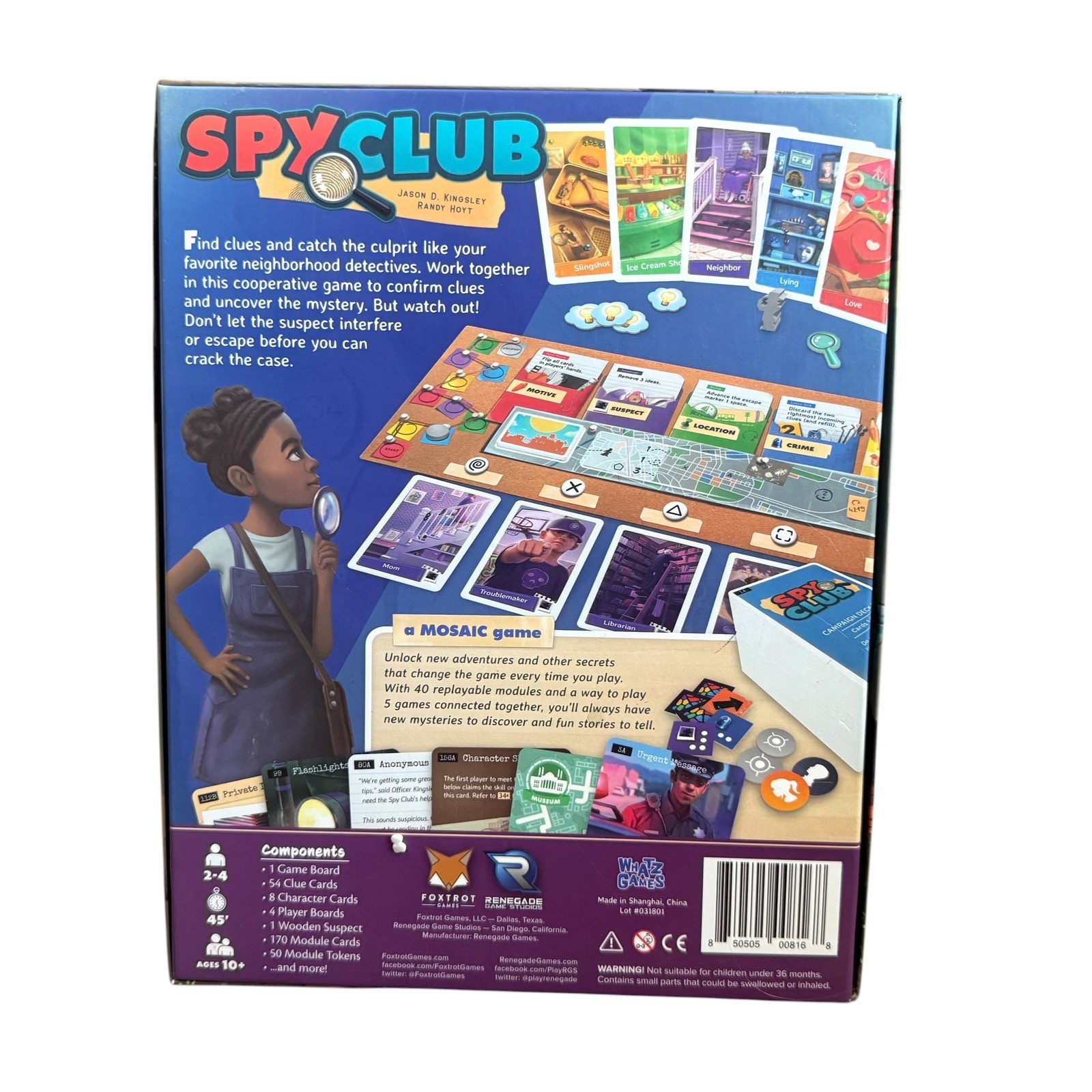 Fox Trot Renegade Game Studios Spy Club Board Game Kids Mosaic System