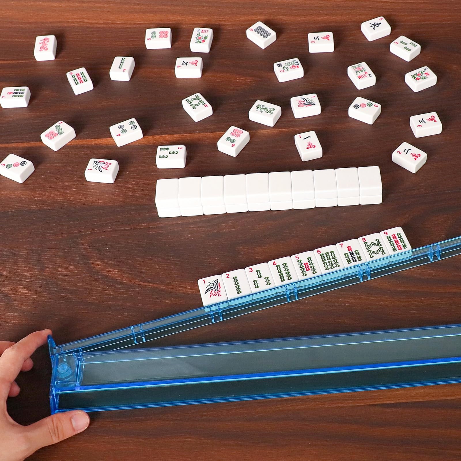 ZGME American Mahjong Set,166 White Tiles with Soft Bag and Accessories,4 All-in