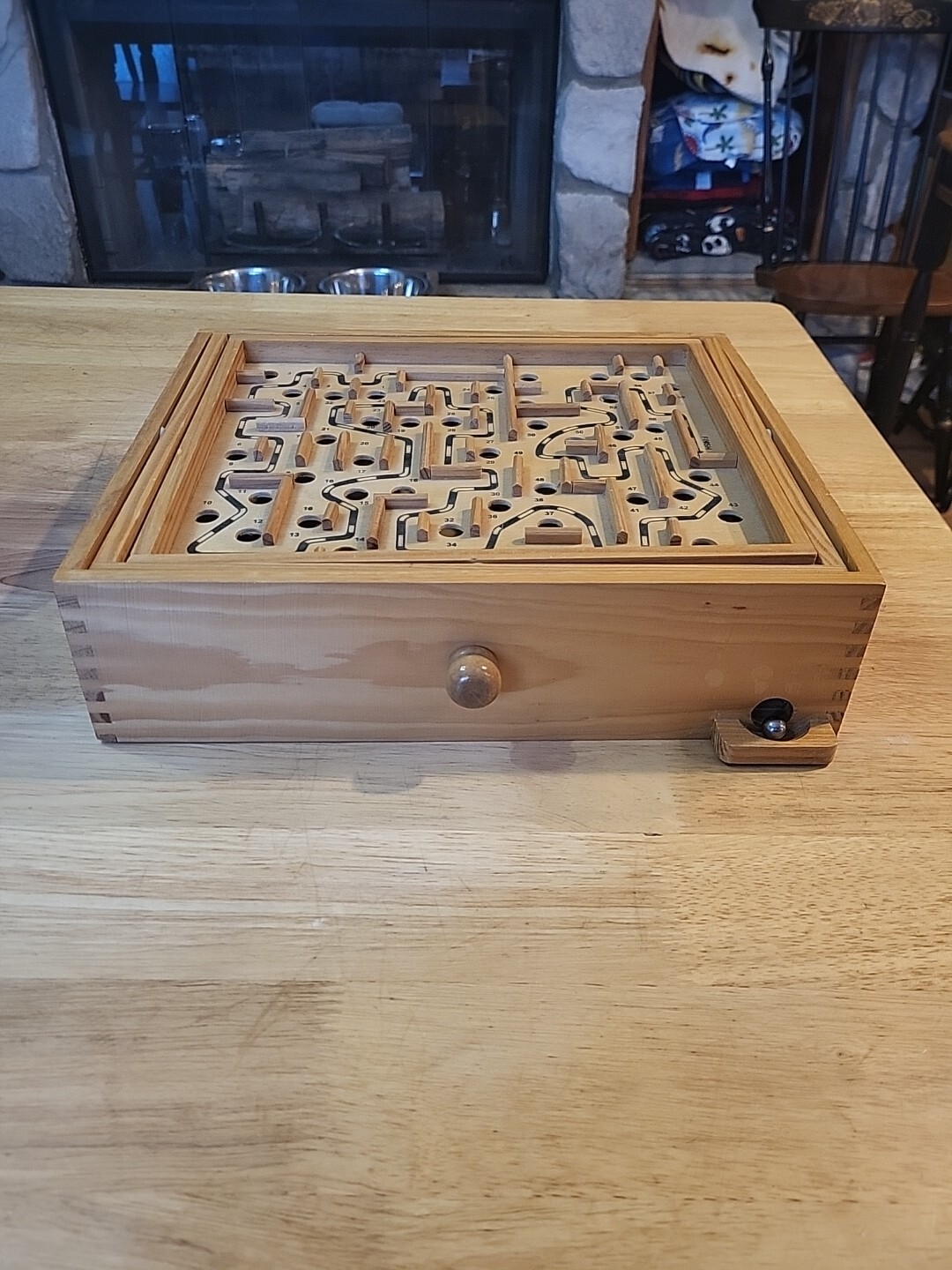 Labyrinth Wooden Maze Game with One Steel Marble, Puzzle Game for Adults, Kids