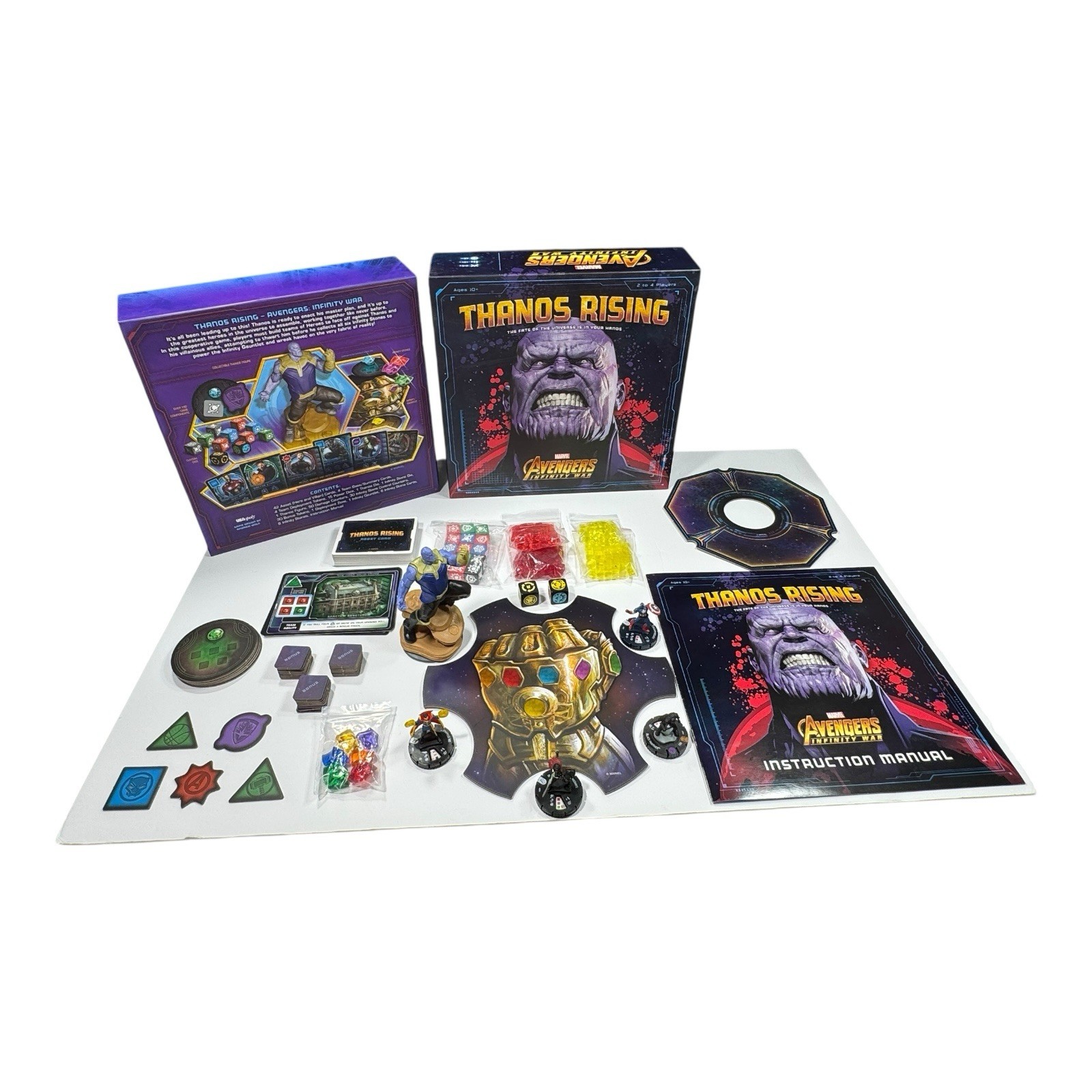 Avengers Infinity War Thanos Rising Marvel Board Game Complete Dice Bonus Pieces
