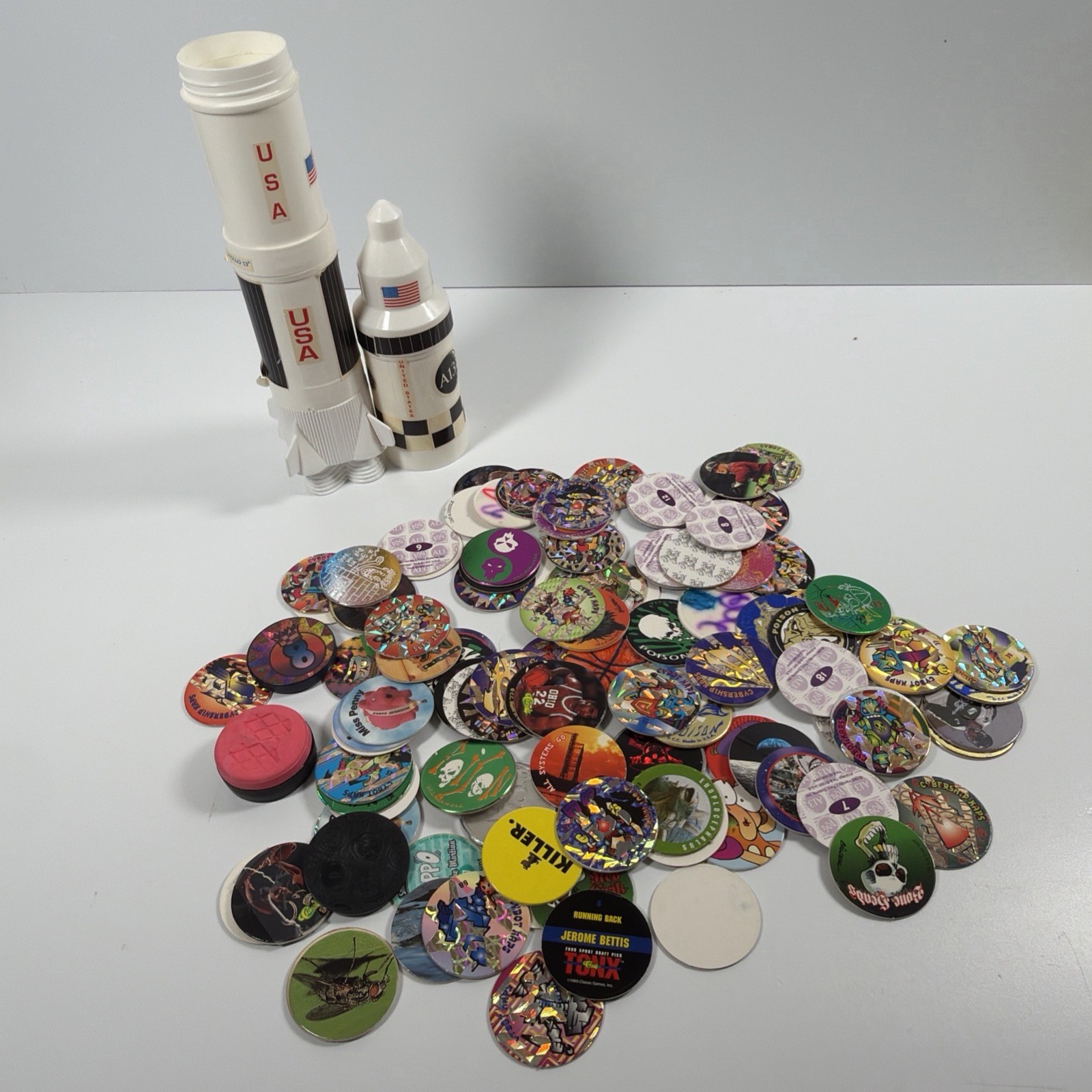 Vintage Pog Lot – Rocket Ship Container A13 Big Foot Slammer Collection