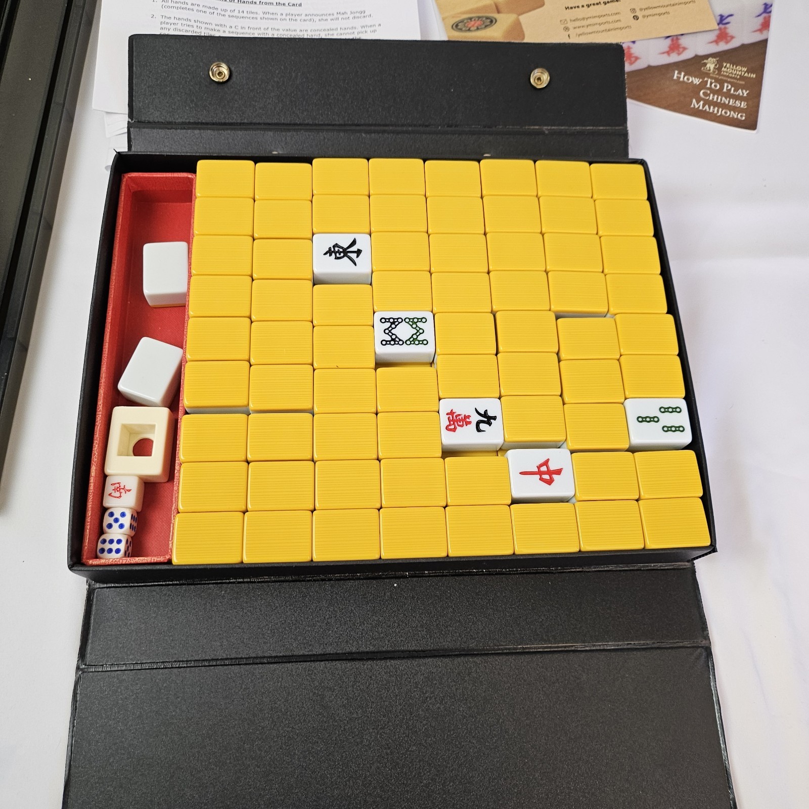 Professional Chinese Mahjong Green Bamboo Happiness 146 Tiles with holders