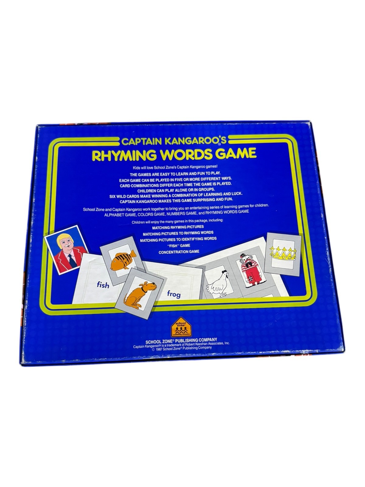 Vintage 1987 Captain Kangaroo 5 in 1 Rhyming Words Game School Zone Preschool 3+