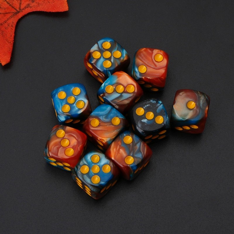 10pcs Six Sided 12mm Transparent Cube Round Corner Portable Table Playing Games