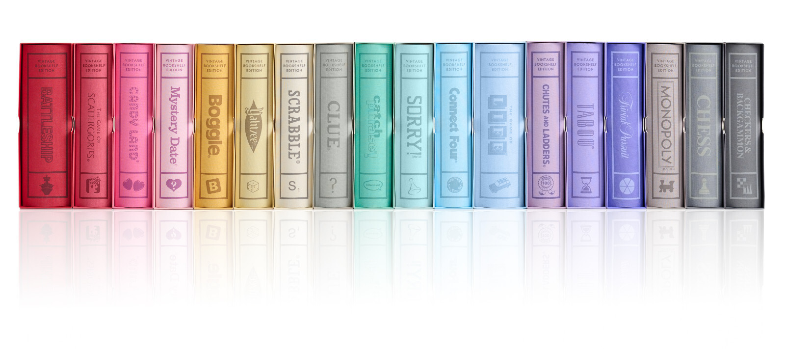 WS Game Company Collection of 18 Vintage Bookshelf Linen Book Board Games New