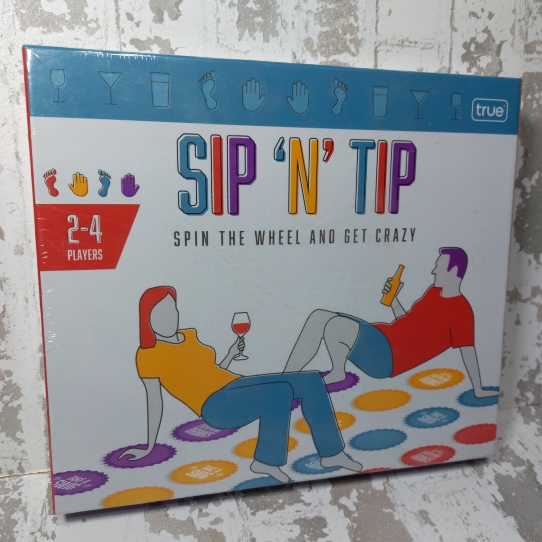 Sip N Tip Party Game: Spin The Wheel And Get Crazy! – 2 To 4 Players! – Sealed