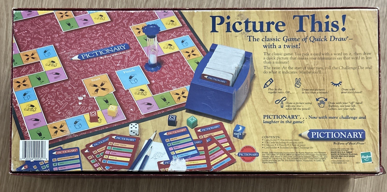 *NEW OPEN BOX* Vintage Pictionary 1993 – 2000 Edition Board Game Milton Bradley