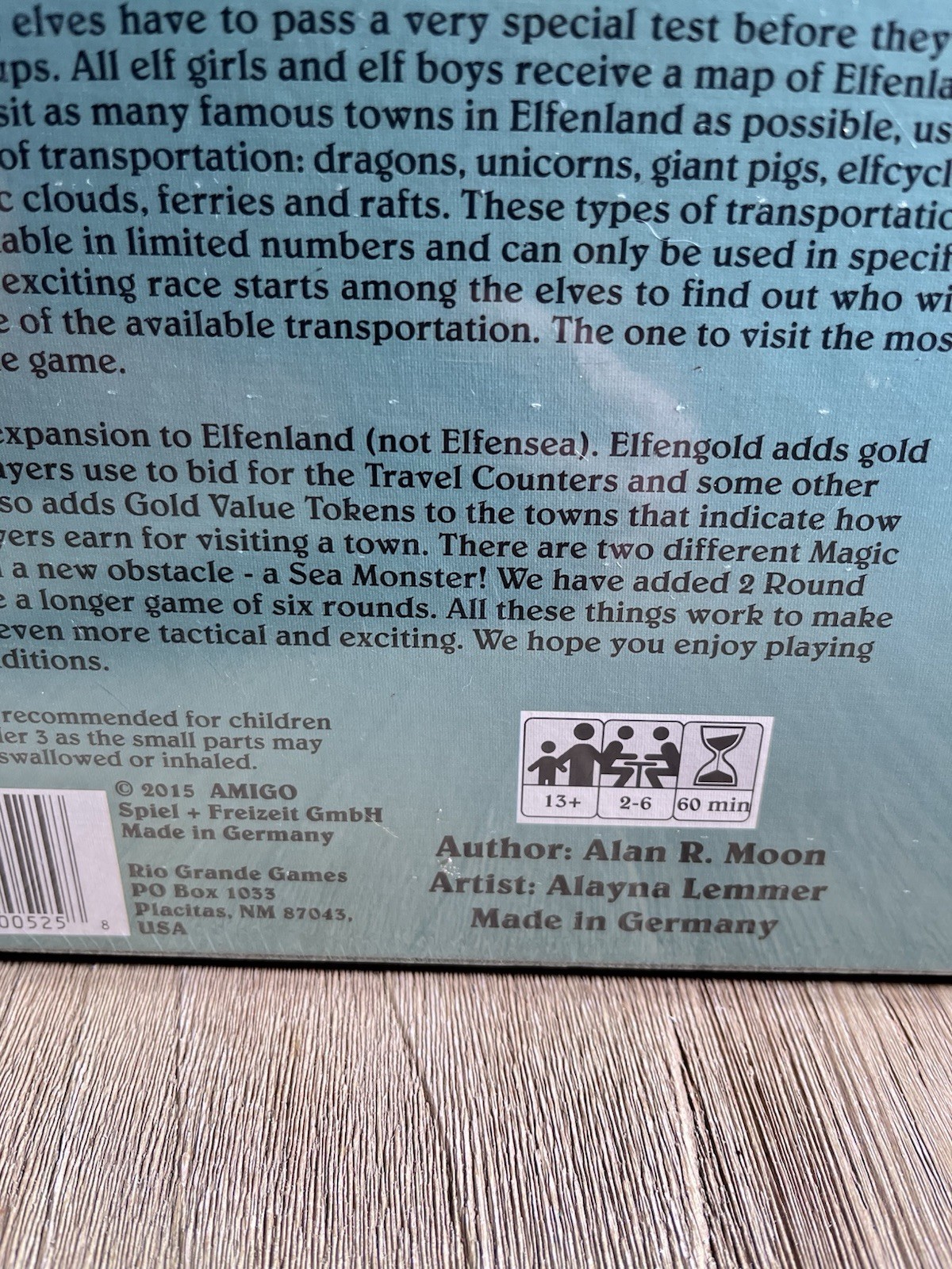 Elfenroads Board Game Alan R. Moon 2015 Rio Grande Brand New in shrink wrap