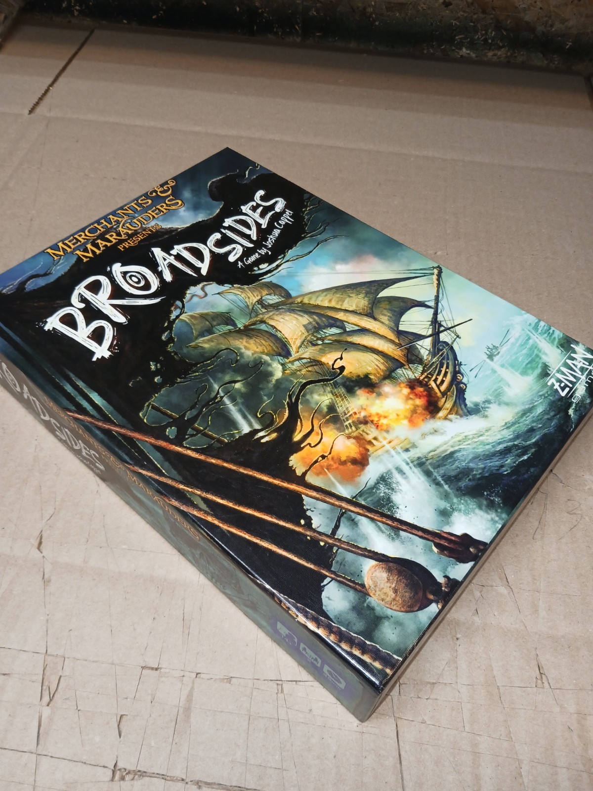 Broadsides Board Game Merchants & Marauders Z-Man Games 100% Complete, VG Condit