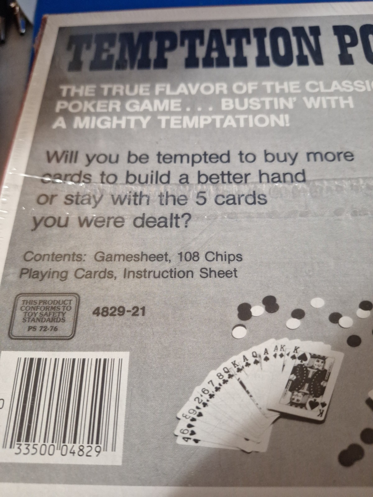 1982 Temptation Poker Game, Western Publishing Whitman 4829-21 New Sealed.