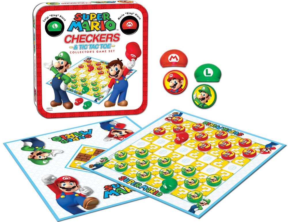 Nintendo Super Mario Checkers/Tic Tac Toe Combo Board Game