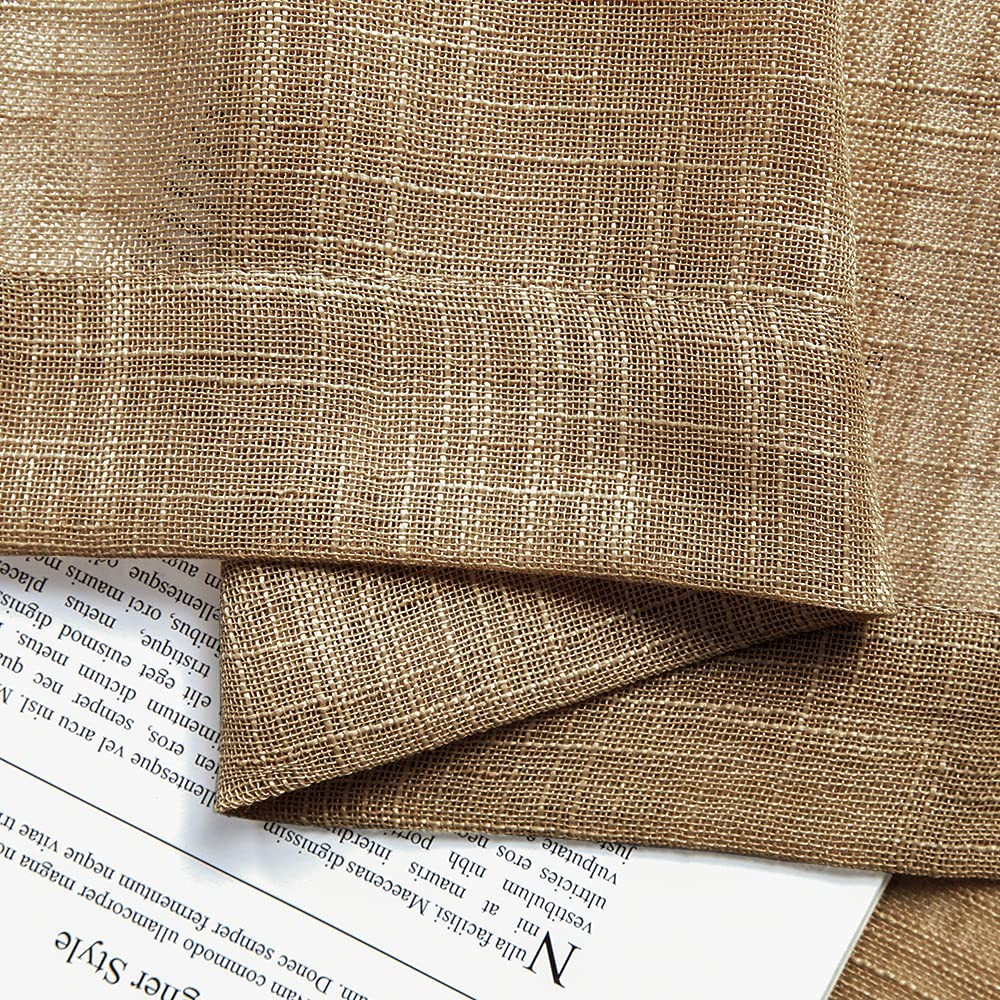 XTMYI Brown Kitchen Curtains for Windows Sets of 25″W x 30″L (Pack 2), Tan
