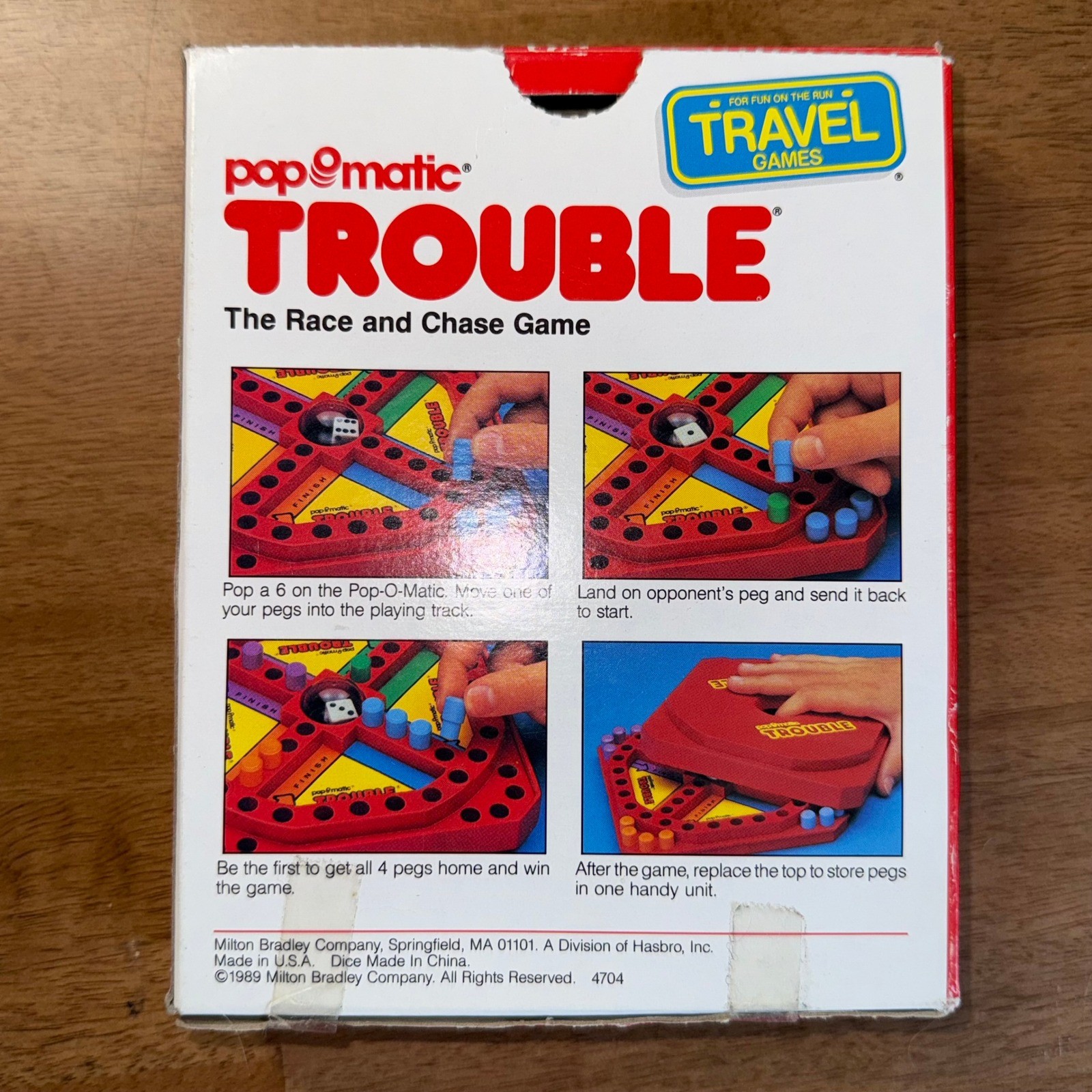 Vintage 1989 Milton Bradley Pop-O-Matic Trouble Travel Game 4704 Complete Boxed