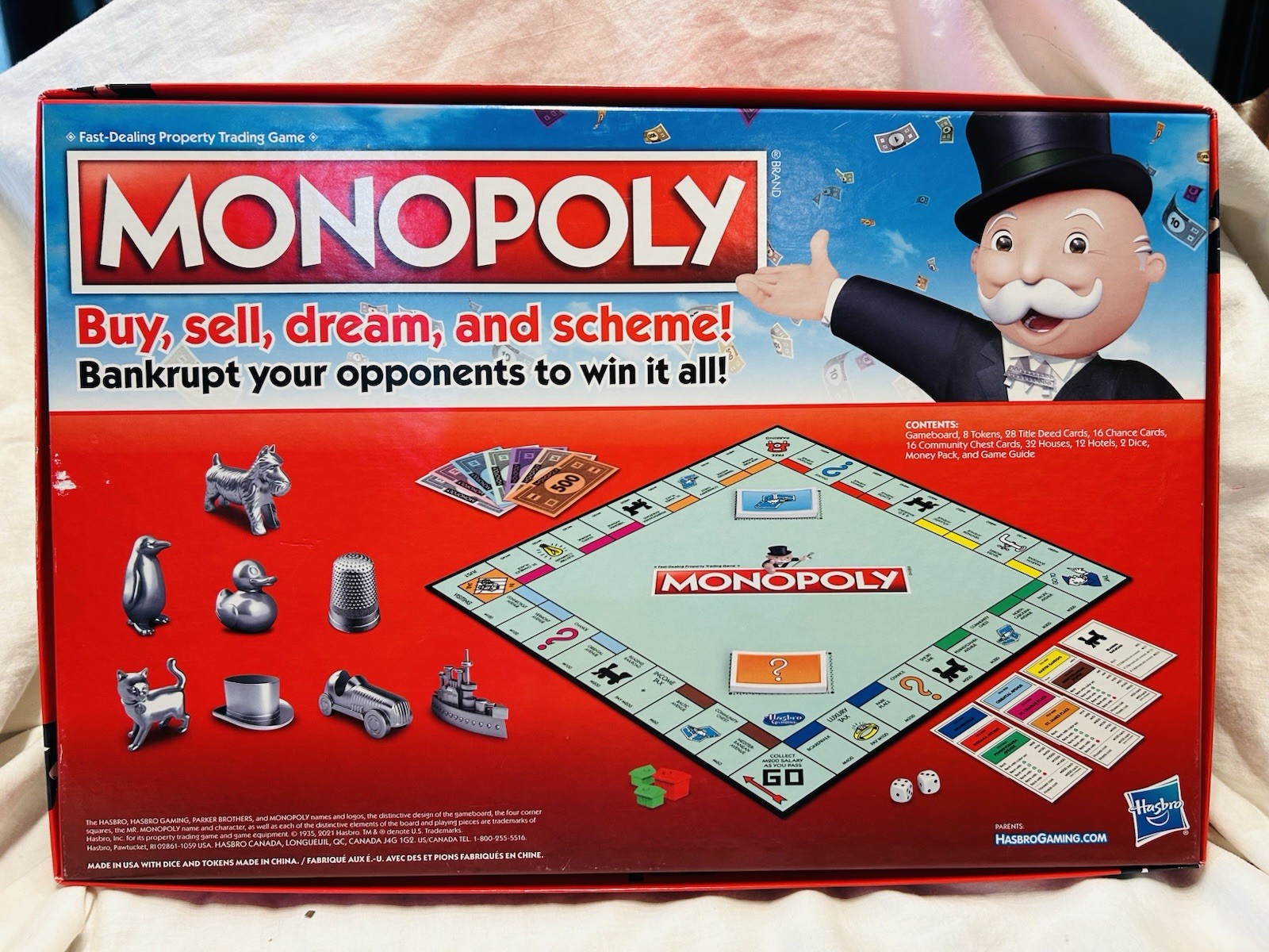 Monopoly Classic Board Game Hasbro Family Night 2-6 Players Ages 8+ Open Box Set