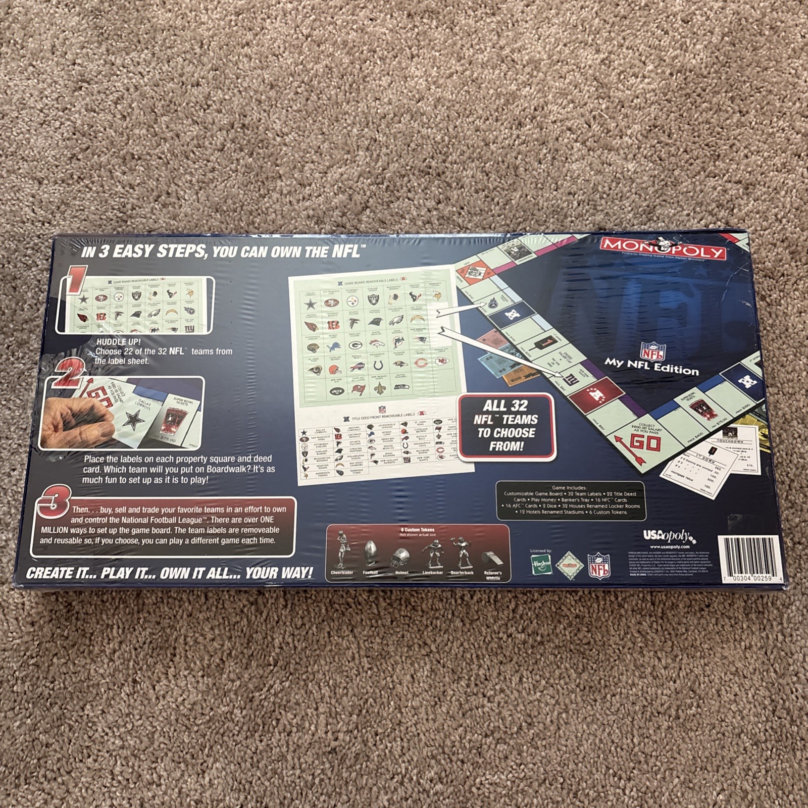 Monopoly My NFL Edition Game Football Hasbro Parker Brothers – Sealed Game