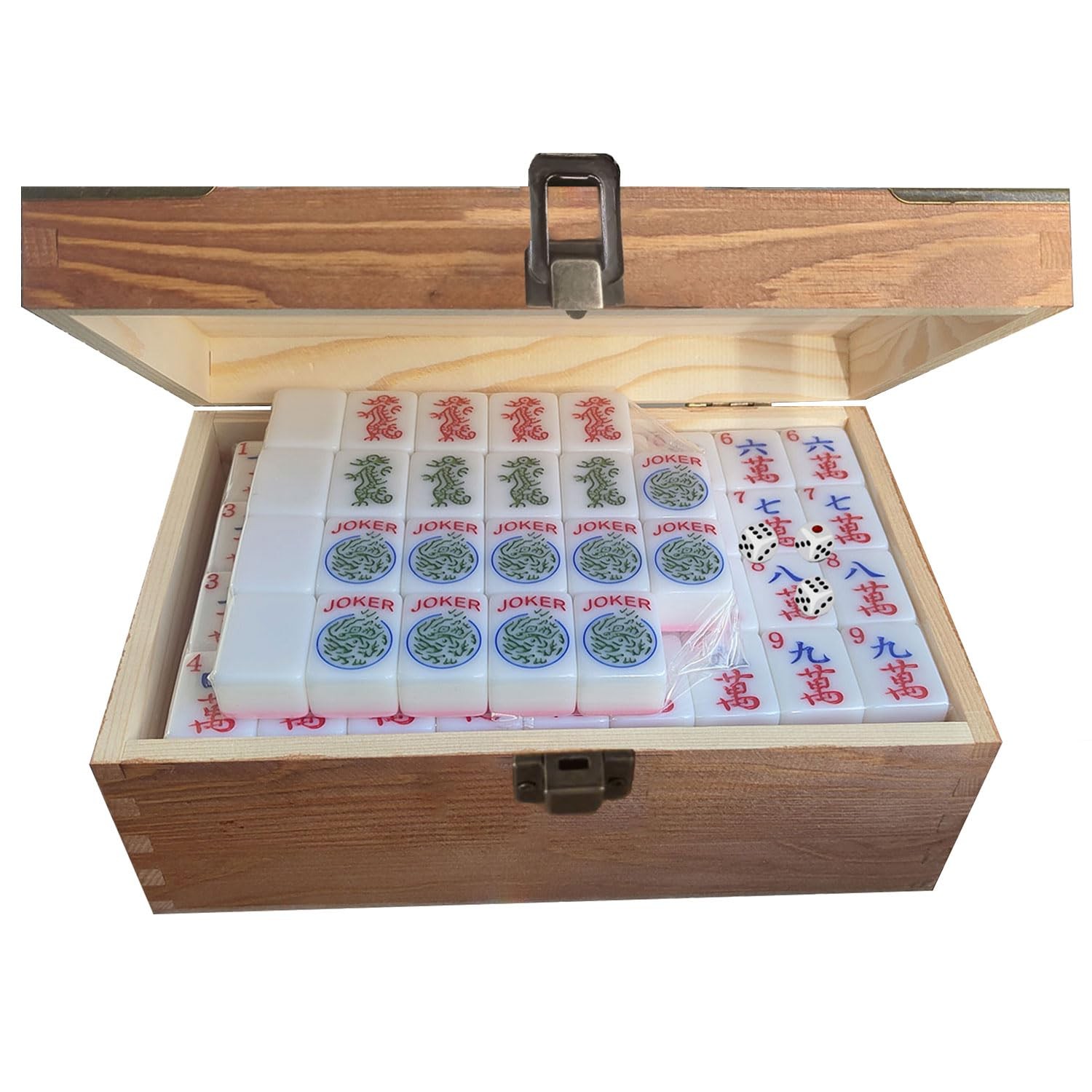 American Mahjong Set,166 White Tiles with Mahjong Storage Box.Portable Travel…