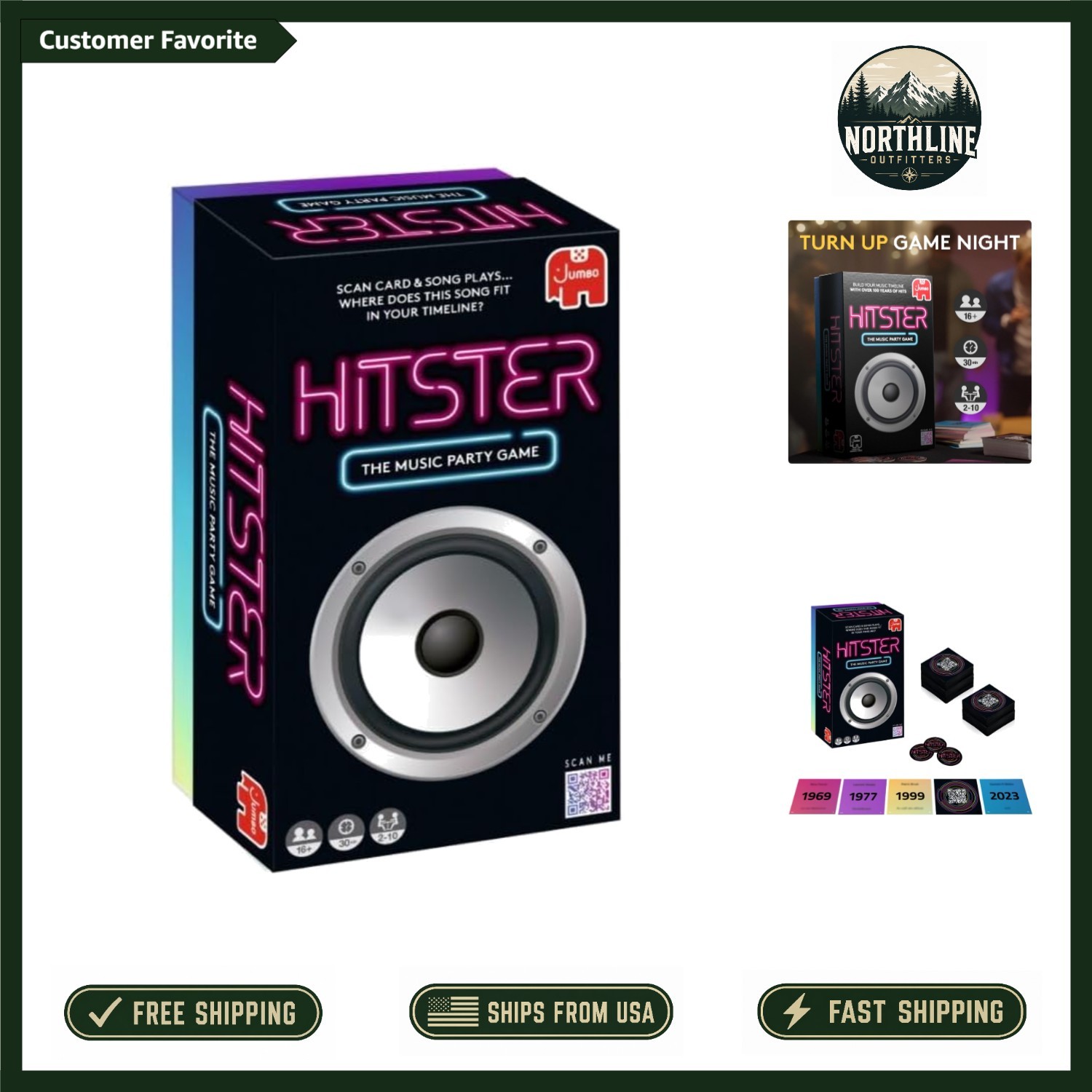 Hitster – Ultimate Party Quiz Game for 2-10 Players with 300+ Music Hits