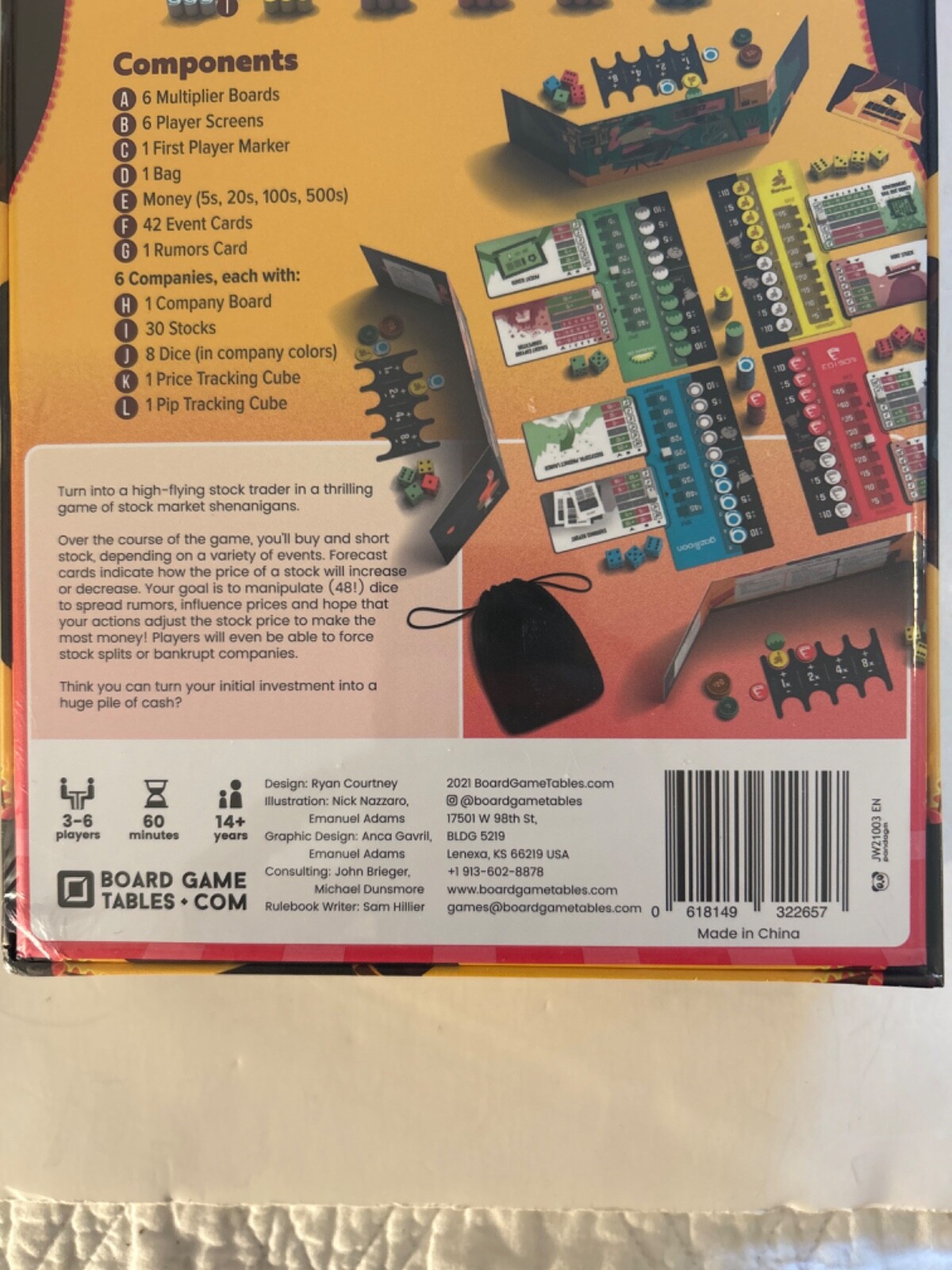 Board Game Tables Bear Raid 2021 Still Sealed