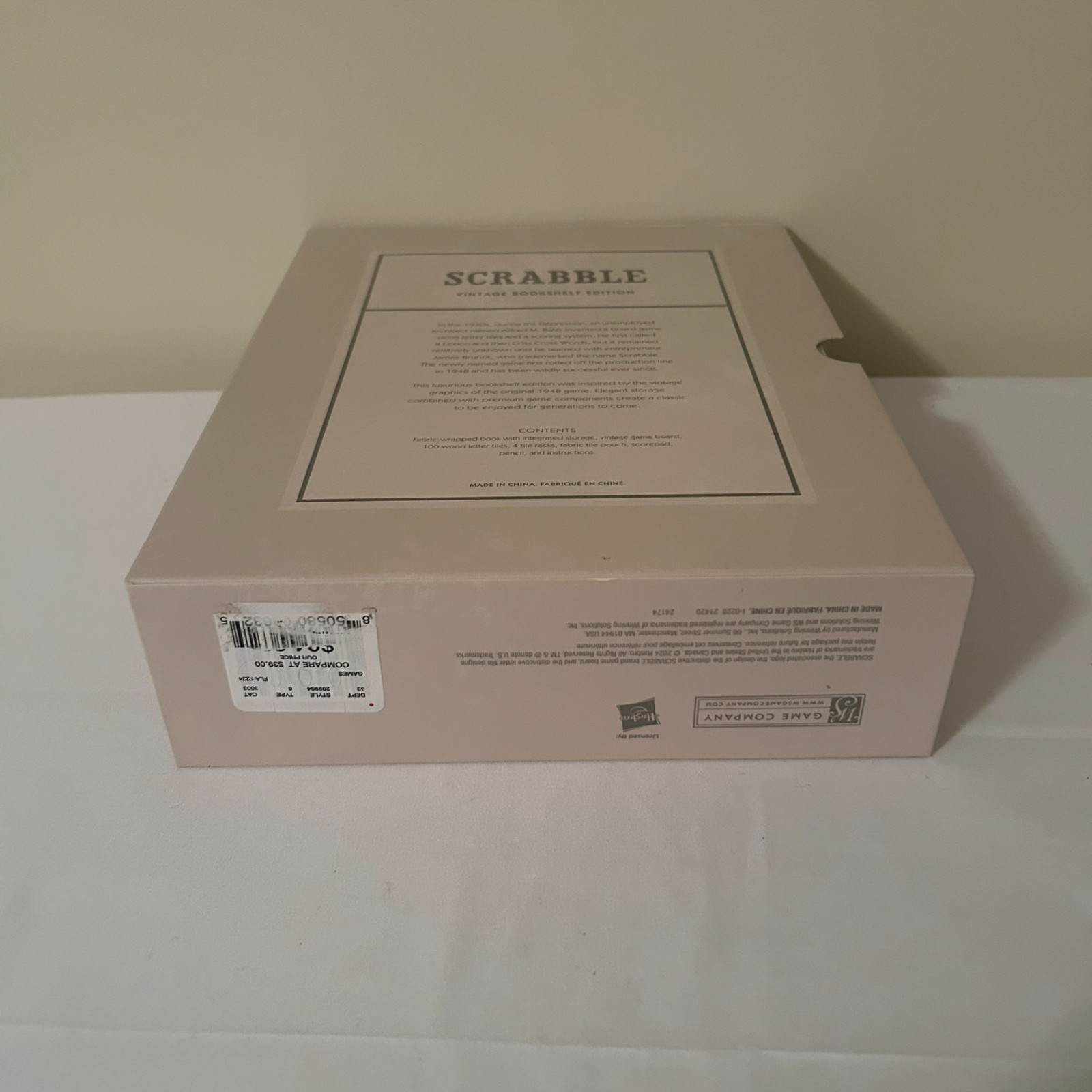 Scrabble Crossword Game Vintage Bookshelf Edition Open Box
