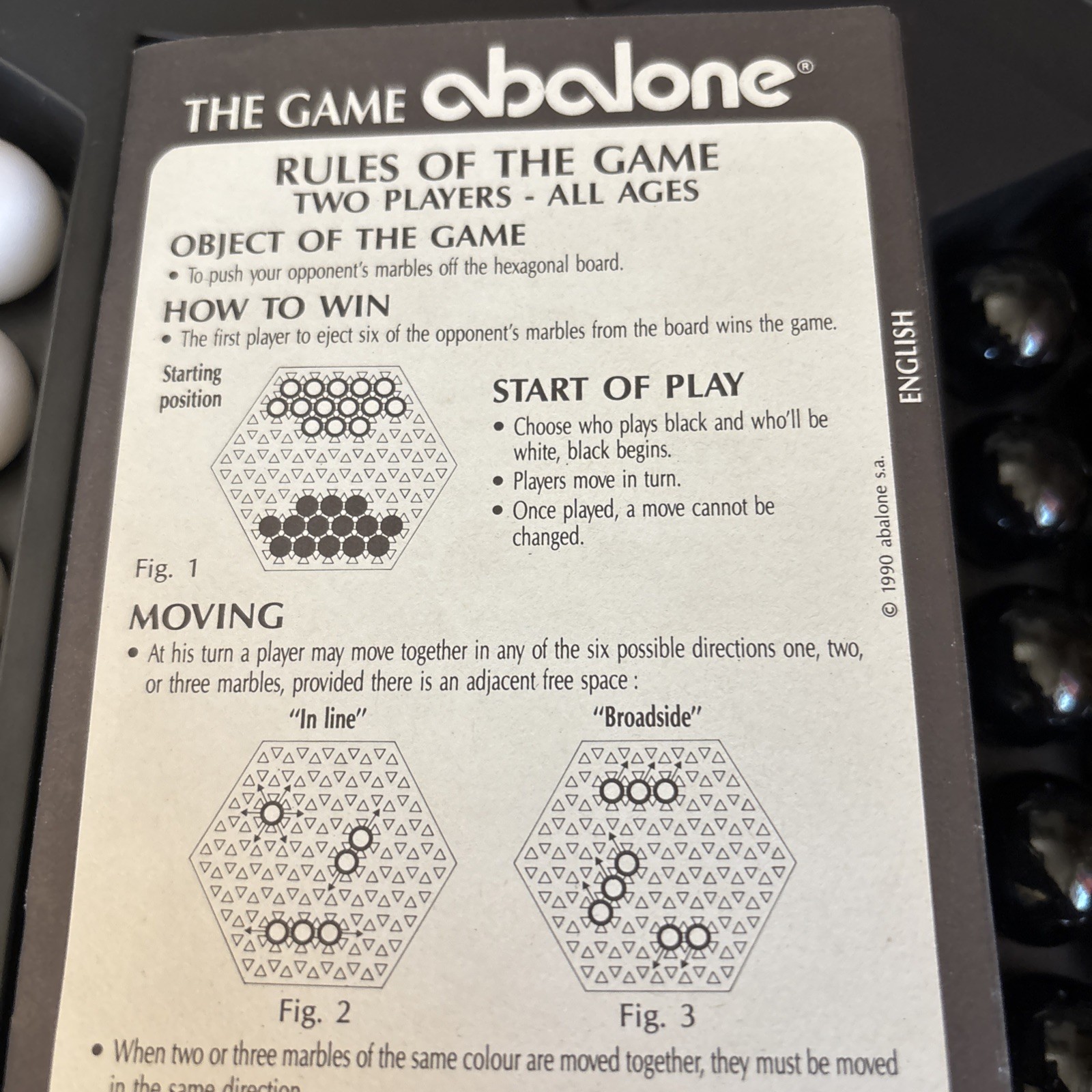 Abalone Game COMPLETE Goliath Made In France 1990 Box Wording In Dutch
