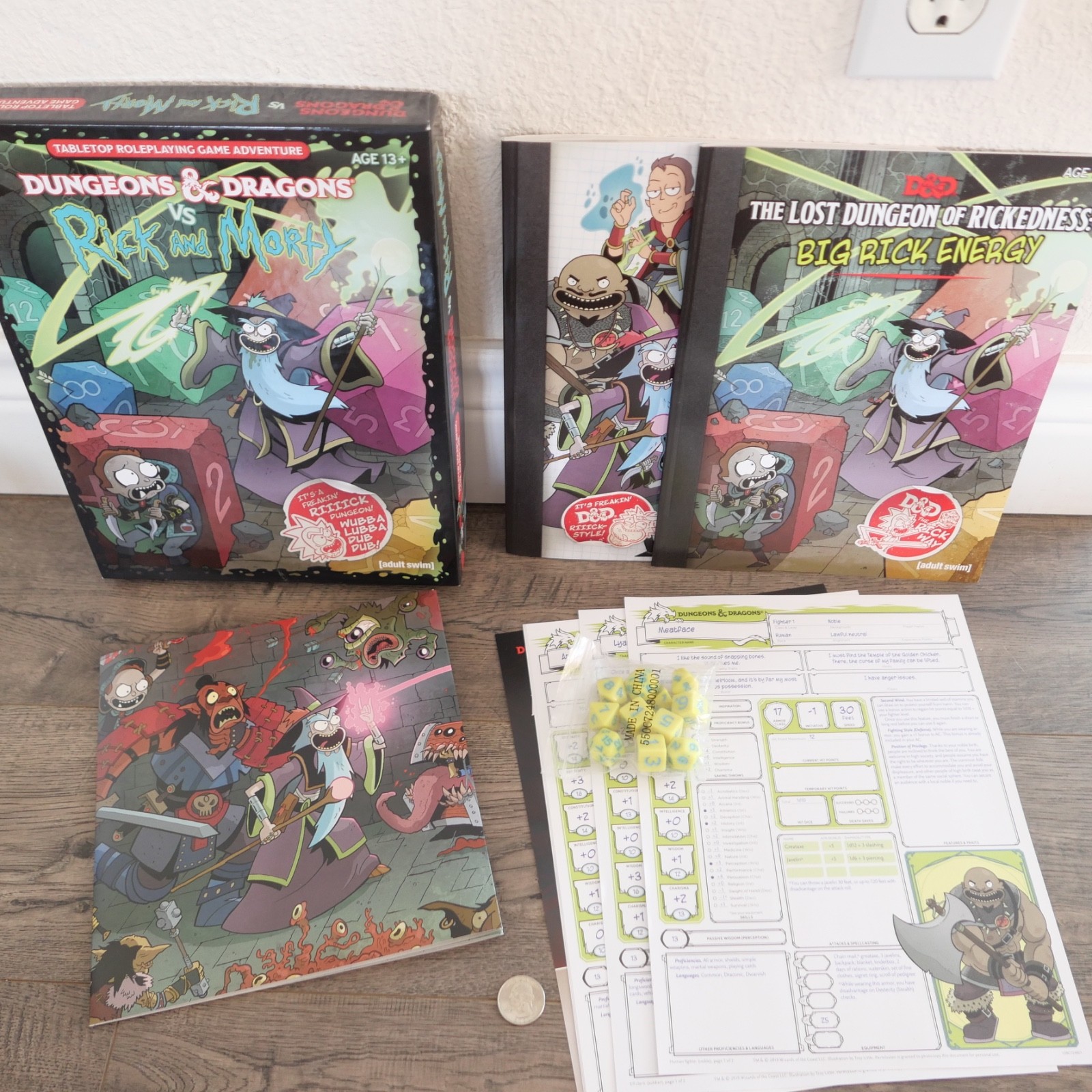 Dungeons And Dragons VS Rick And Morty D&D Tabletop Role Playing Game w/ Dice
