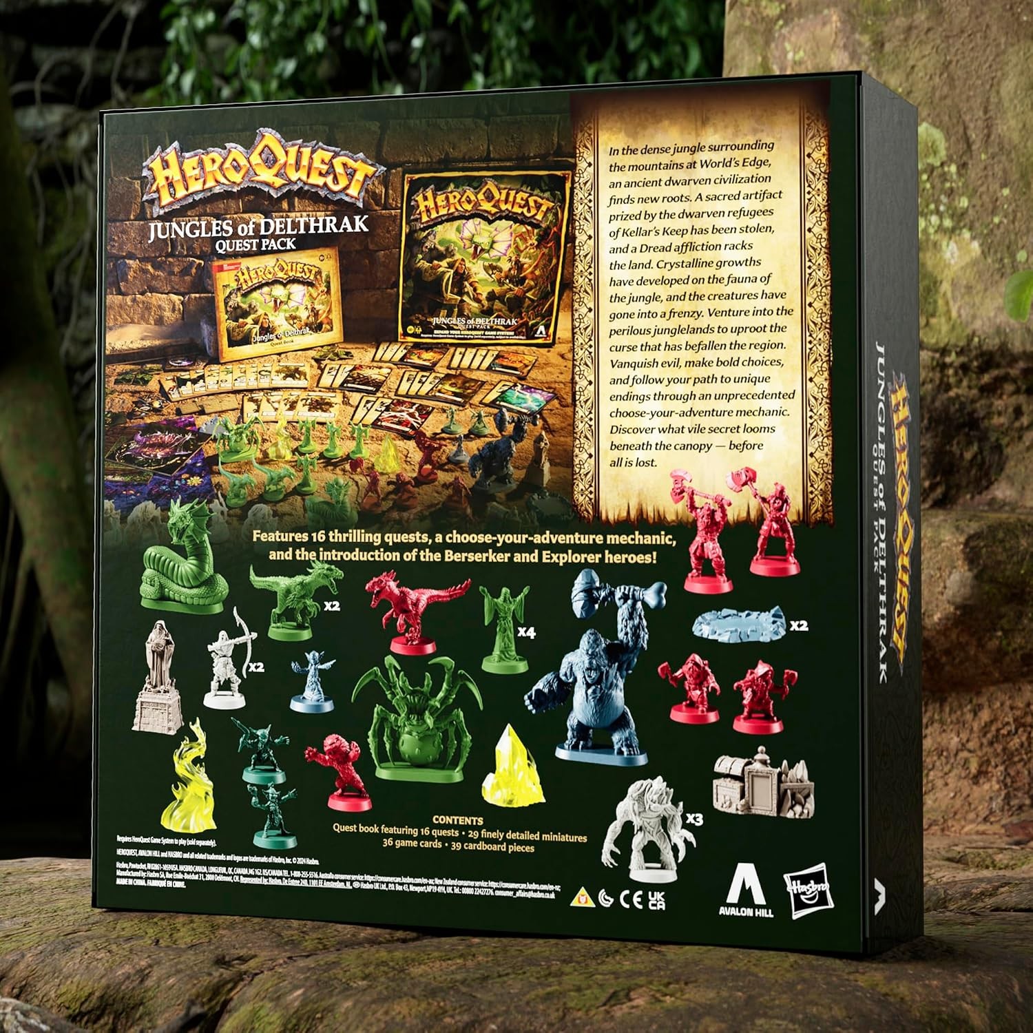 HeroQuest Jungles of Delthrak Quest Pack Avalon Hill Roleplaying Game Board
