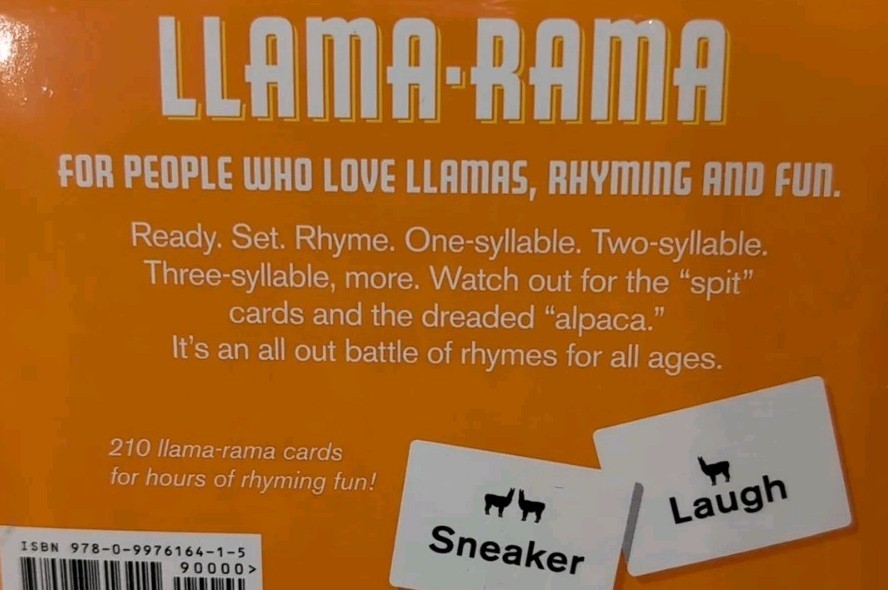 Llama Rama Rhyming Card Game For All Ages BRAND NEW SEALED