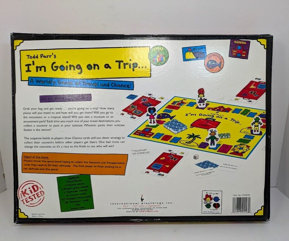 Todd Parr I’m Going on a Trip Board Game Worldly Travel 2000 Complete RARE