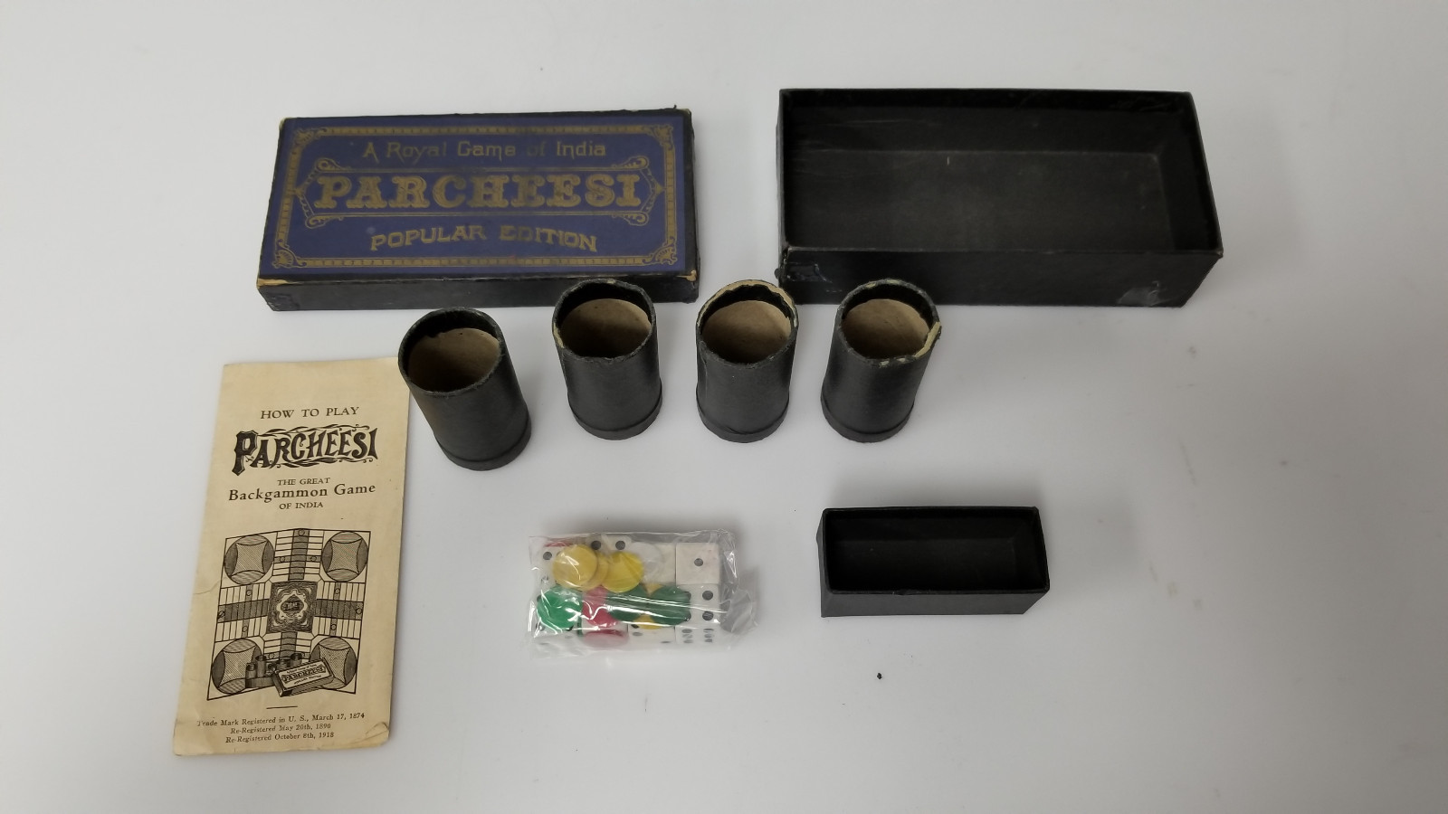 Antique Parcheesi Game Trade Mark c1918 Royal India popular edition