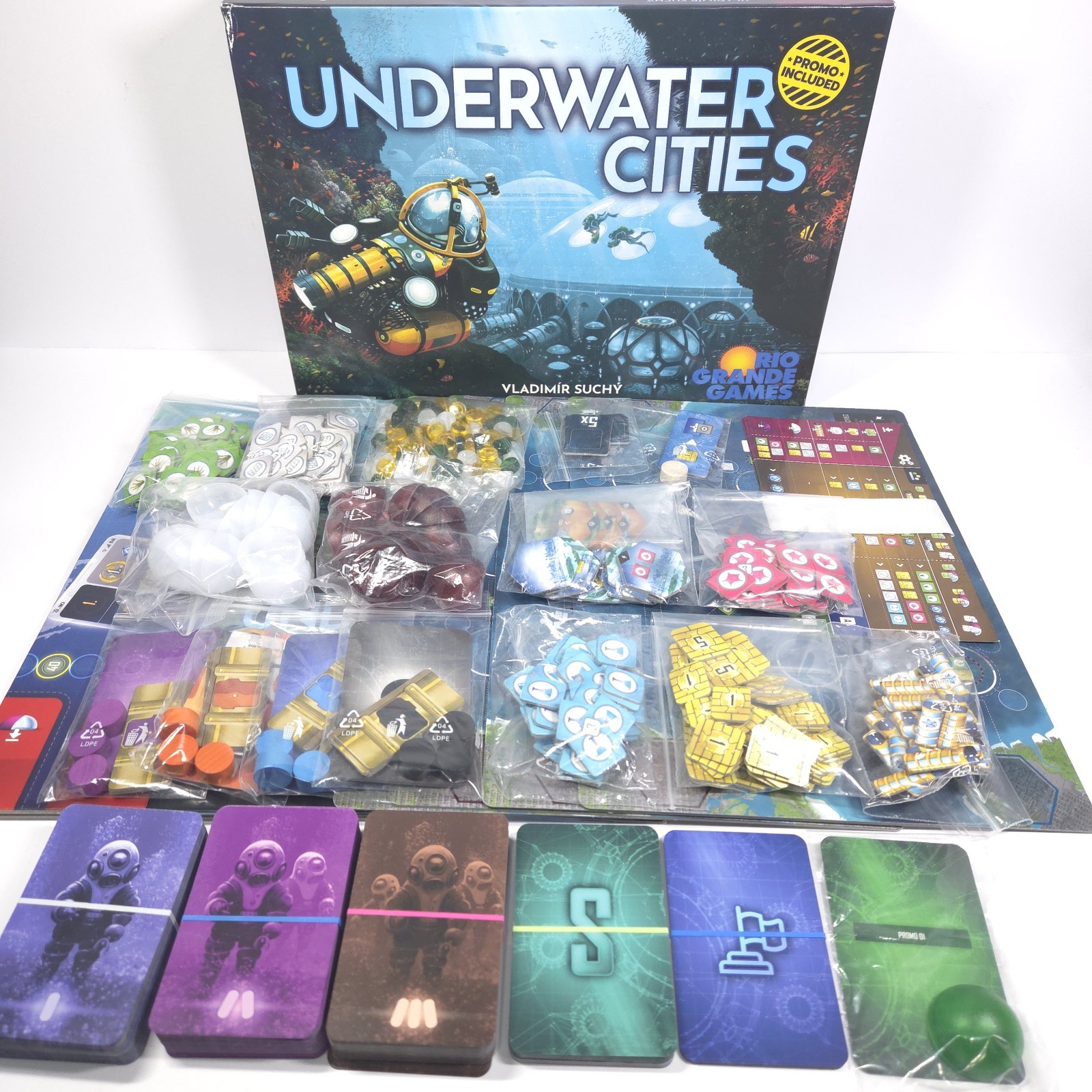 Underwater Cities Board Game Promo Included Complete Rio Grande Games V. Suchy