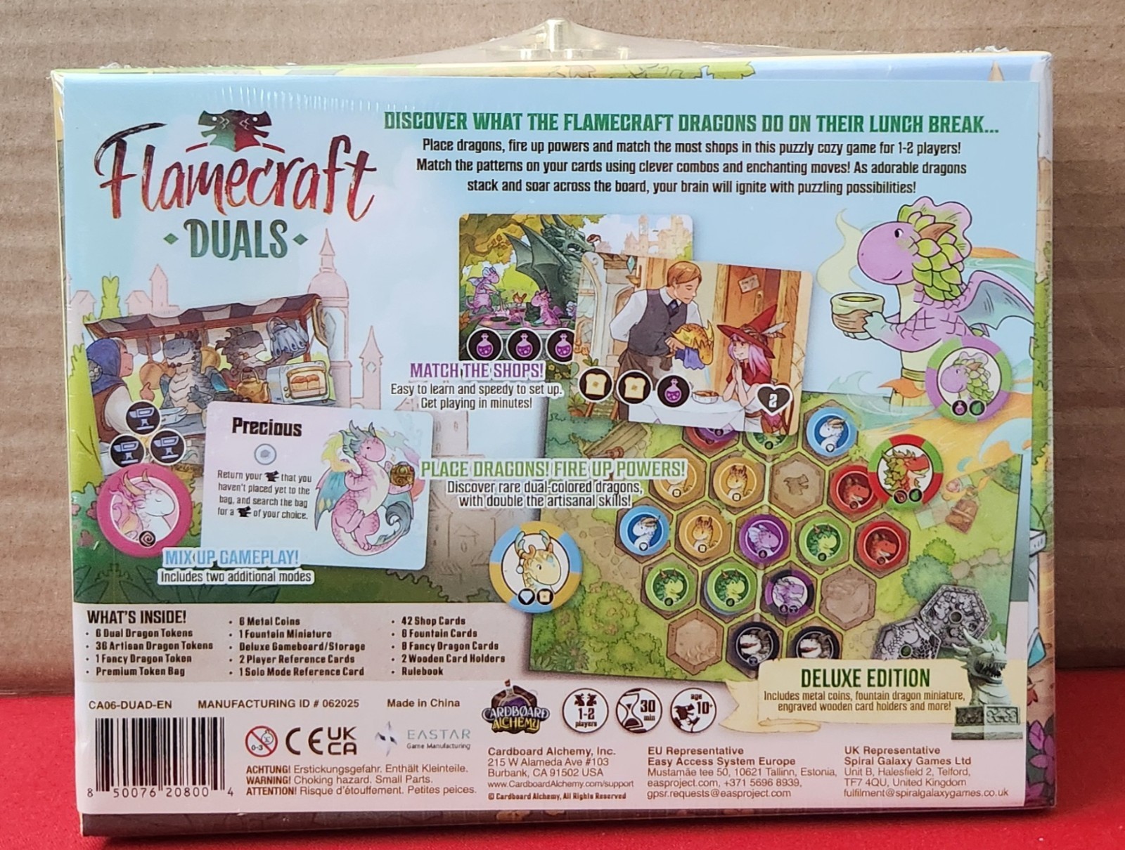Flamecraft Duels Deluxe board game NEW in Shrink by Cardboard Alchemy