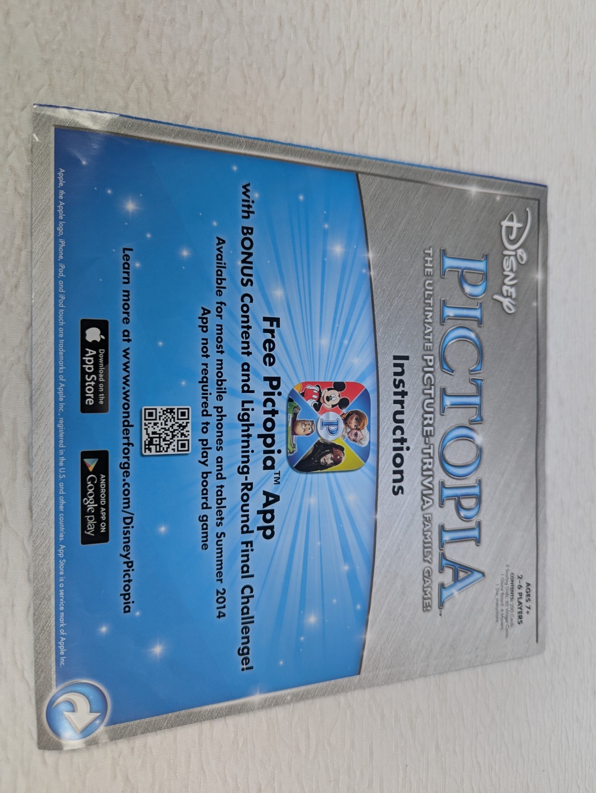 Pictopia Picture Trivia Disney Edition Board Game2-6 Players Age7+