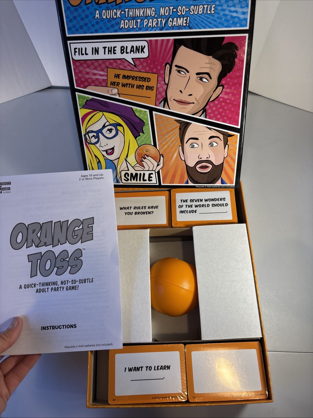 Orange Toss Game Open Box Cards Sealed Complete Adult Party Game